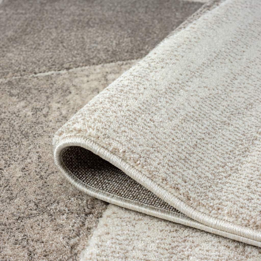 Teppich CARPET CITY "BONITO 9053", braun, B:120cm H:11mm L:170cm, Obermaterial: 100% Polypropylen, Teppiche, Teppich, Läufer, Flachflor, Hochtief-Muster/ 3D-Effekt, Geo-Muster, Wohnzimmer 3
