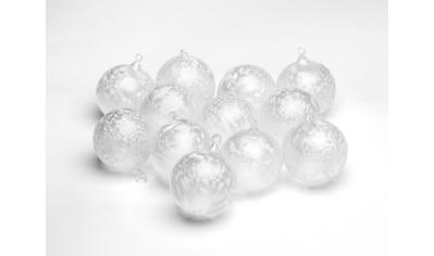 Krebs Glas Lauscha Weihnachtsbaumkugel »Eislack«, (Set, 12 St.), mit Glasöse kaufen