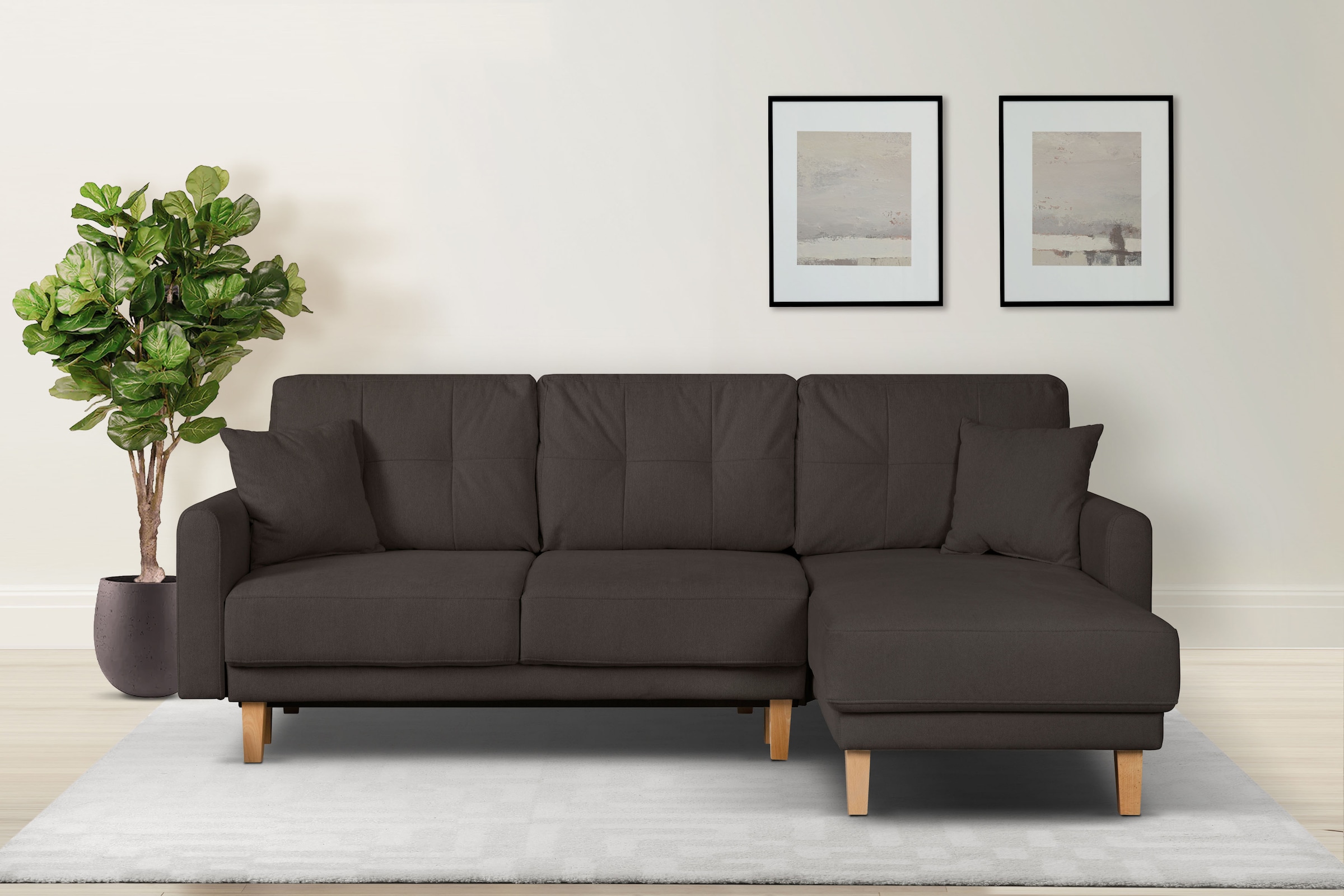 Home affaire Ecksofa "TRIPLO optionale Schlafsofa mit Bettkasten, Maße B/T/ günstig online kaufen