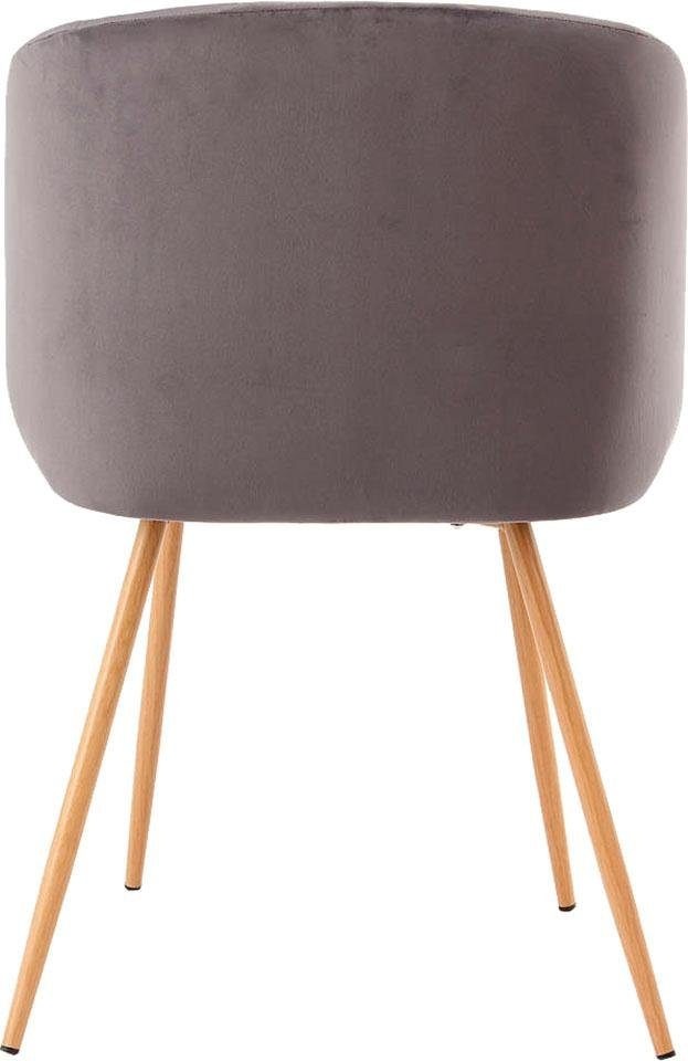 Kayoom Polsterstuhl »Stuhl Celina 110 2er-Set Grau,samtweicher Bezug in moderner Farbgebung« (Set) 2 Stk.samtweicher Bezug, bequem, zeitlos, Hingucker in jedem Wohnbereich