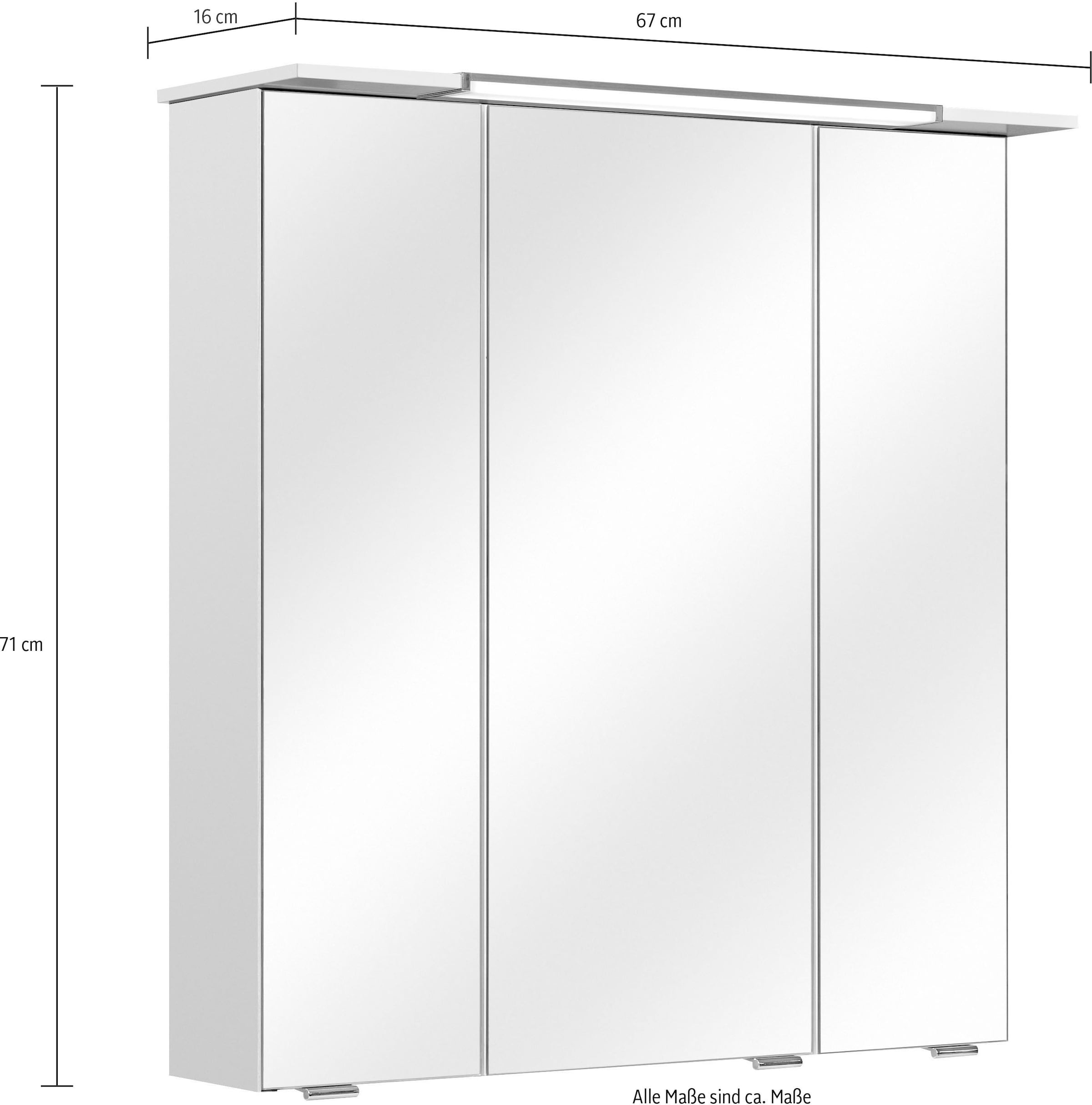 Saphir Badmöbel-Set »Quickset 376 2-teilig, Waschbeckenunterschrank und LED-Spiegelschrank«, (Set), in Weiß Hochglanz, inkl. Türdämpfer, ohne Waschbecken, 5 Türen
