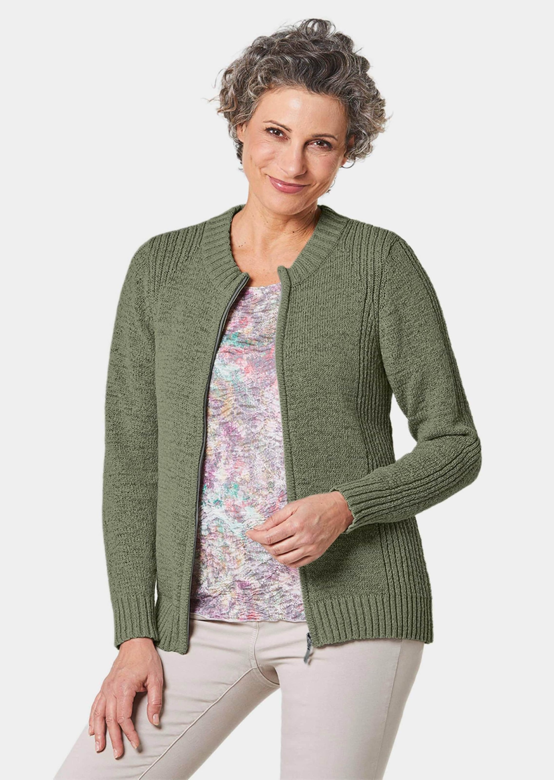 GOLDNER Strickjacke "Strickjacke aus Bändchengarn in schöner Melange-Optik" günstig online kaufen