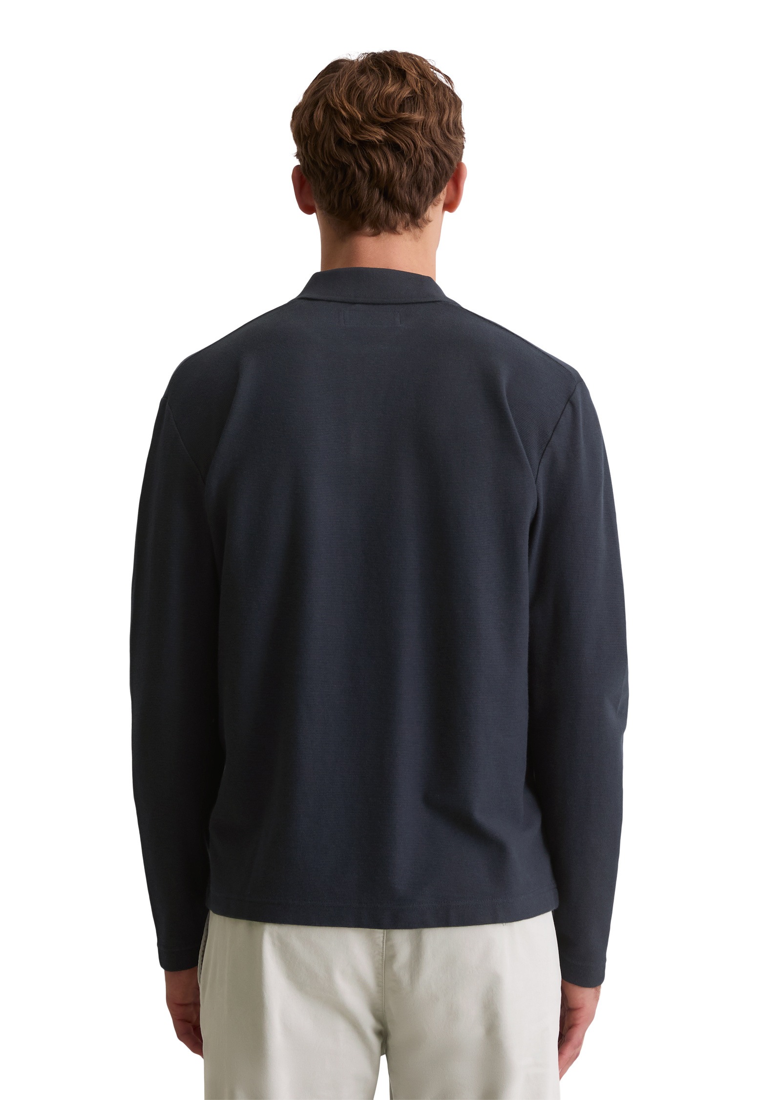 Thumbnail - Marc OPolo Langarm-Poloshirt "aus weichem Bio-Baumwoll-Jersey"