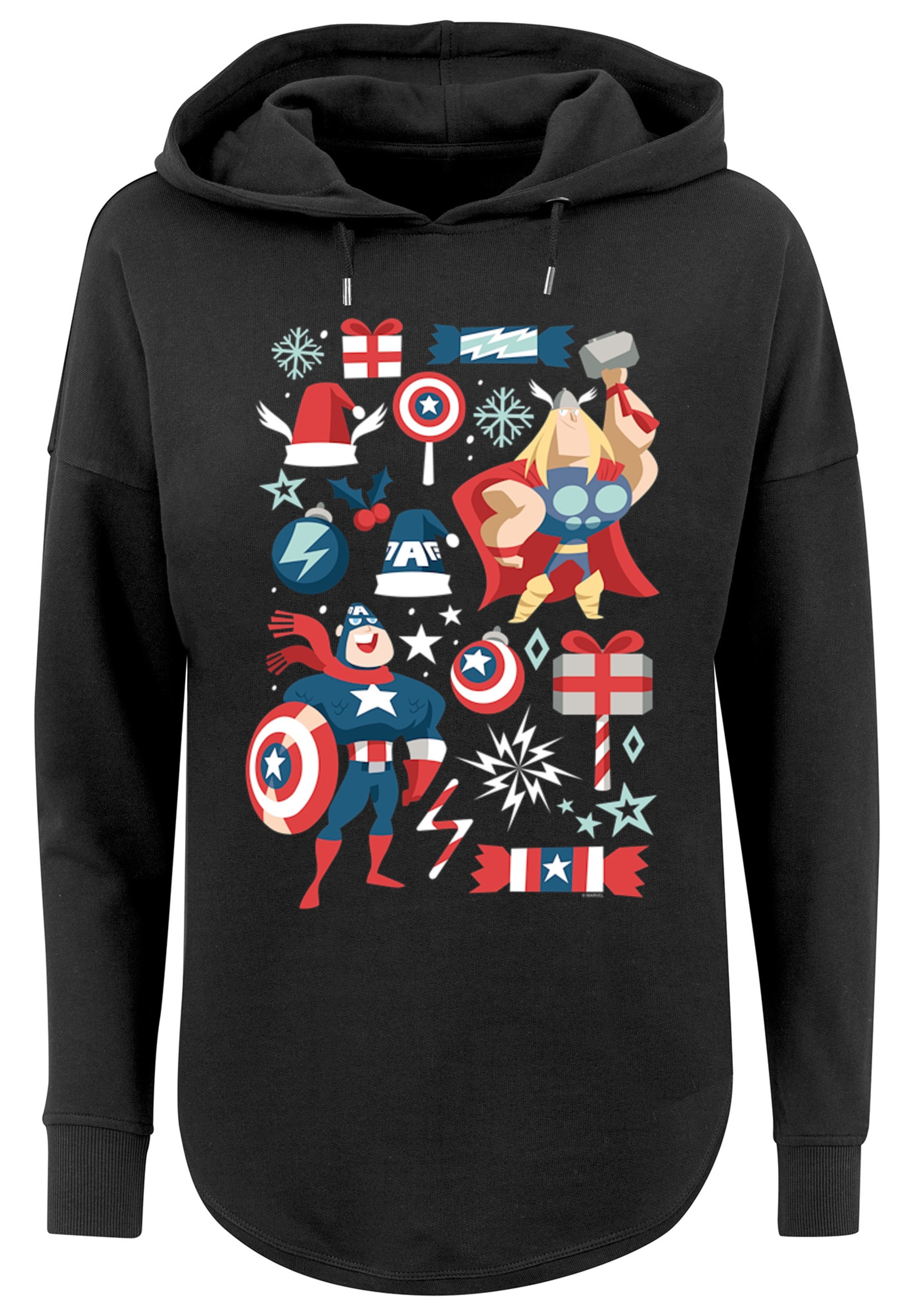 F4NT4STIC Kapuzenpullover »Marvel Thor und Captain America weihnachten«, Print