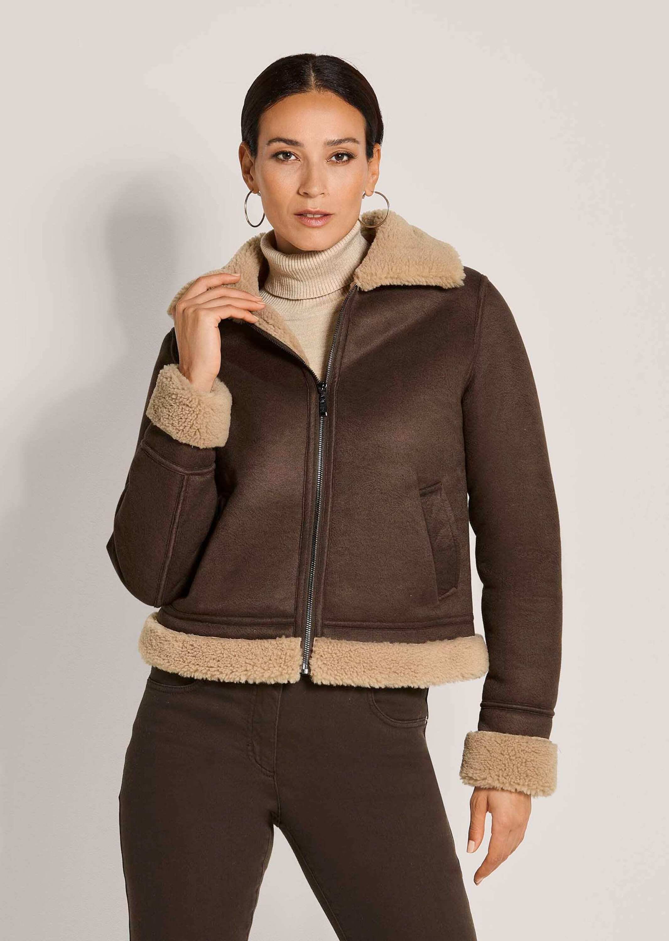 MADELEINE Kurzjacke »Jacke Aviatorjacke mit Teddyfell«