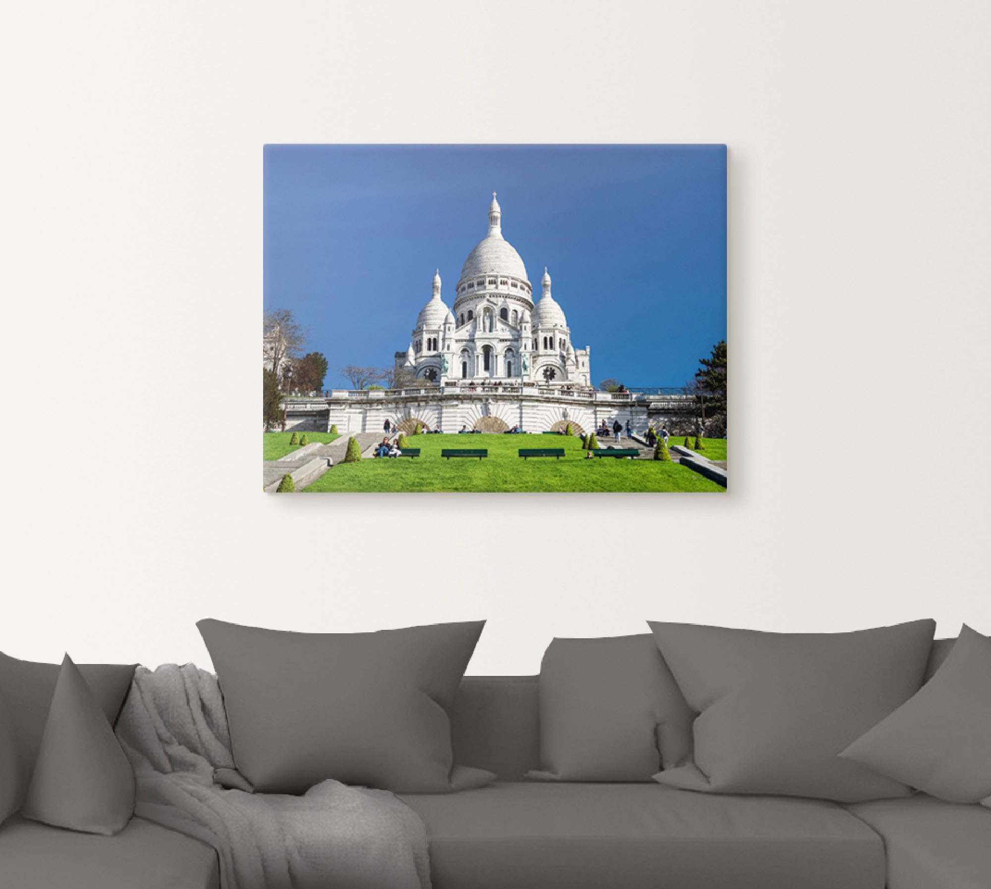 Artland Leinwandbild »Paris Sacre Coeur«, Gebäude, (1 St.), auf Keilrahmen gespannt