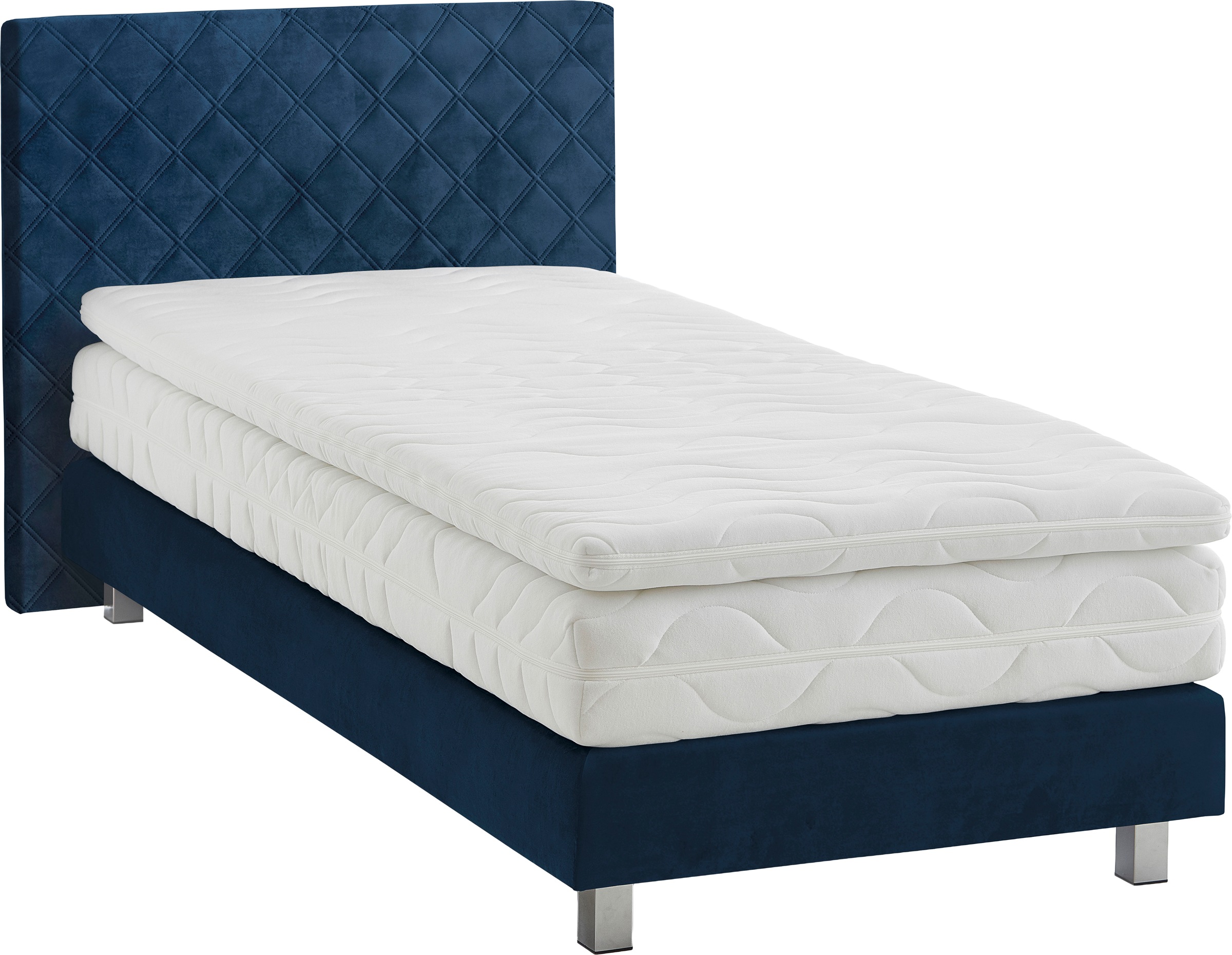 Boxbett, königsblau, B:105cm L:210cm, WESTFALIA SCHLAFKOMFORT, Komplettbetten