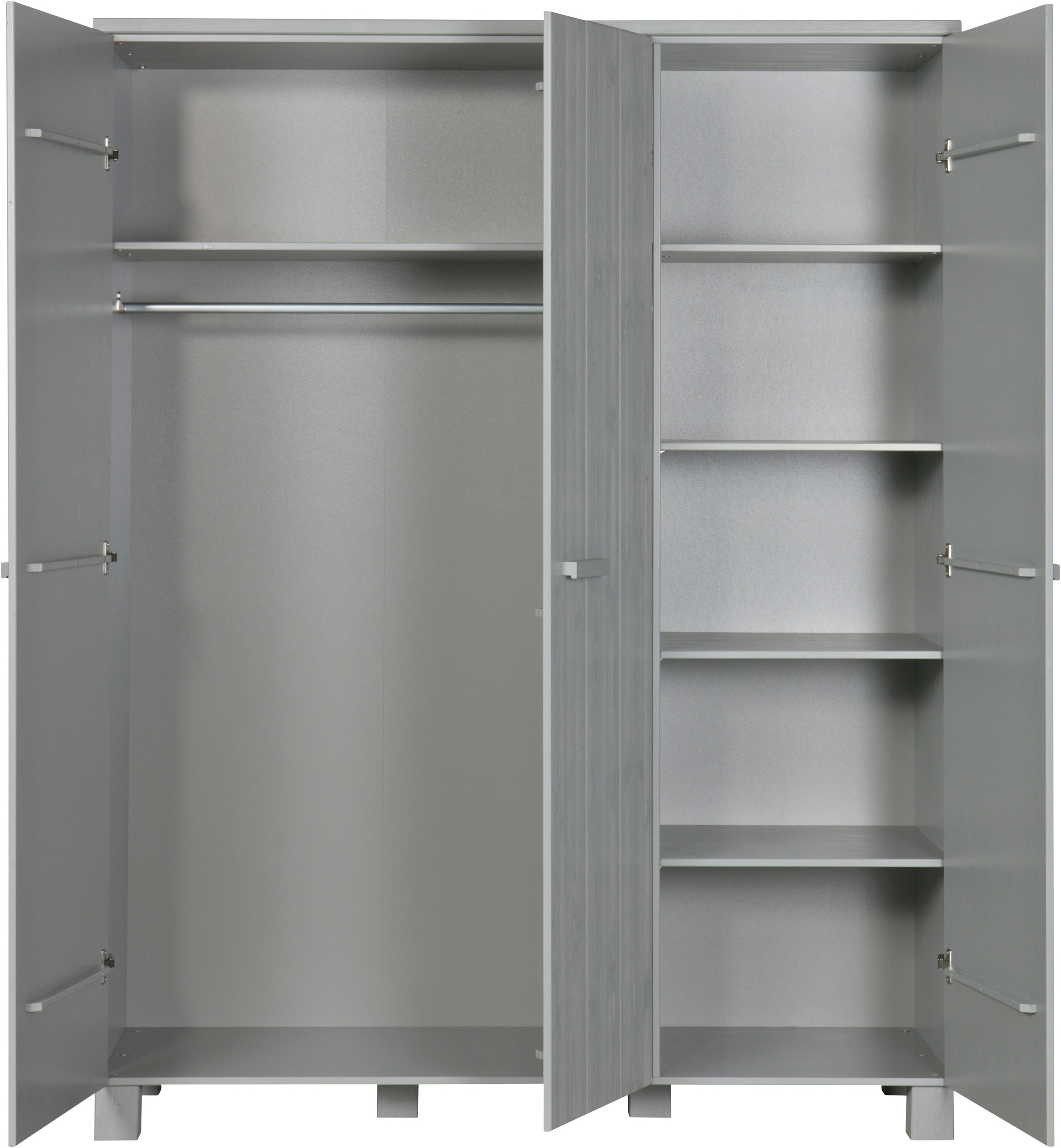 WOOOD Garderobenschrank »Dennis Mehrzweckschrank mit gebürsteter Oberfläche« FSC® Kiefer massiv, gebürstet, Höhe 202 cm