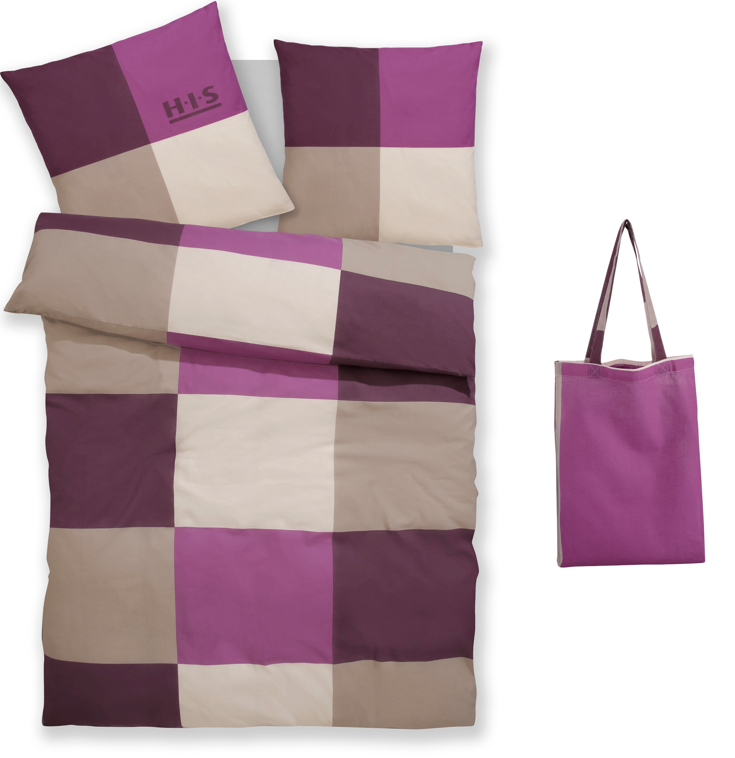 OTTO home Bettwäsche "Tirrell" 3 Bettwäsche ab Gr. 135x200 cm, 100% Baumwolle, Marke H.I.S by OTTO home