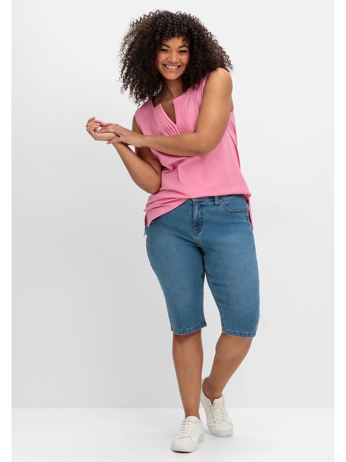 Sheego Jeansbermudas "Große Größen", im Curvy-Schnitt PIA günstig online kaufen