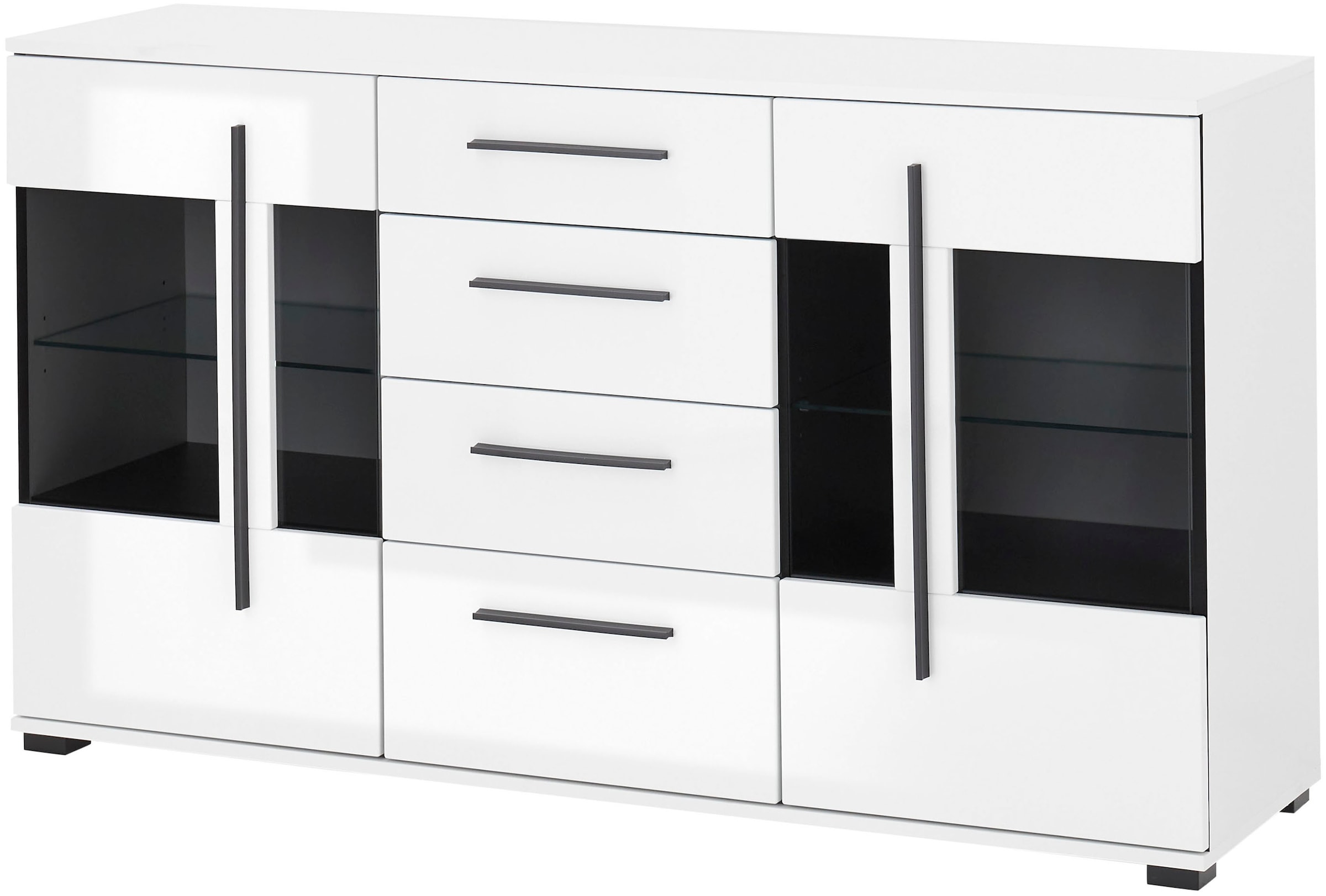 INOSIGN Sideboard »Cantara, moderner Schrank, Kommode in Eiche Evoke oder weiß«, schwarze Stangengriffe, ausreichend Stauraum, vielseitig einsetzbar