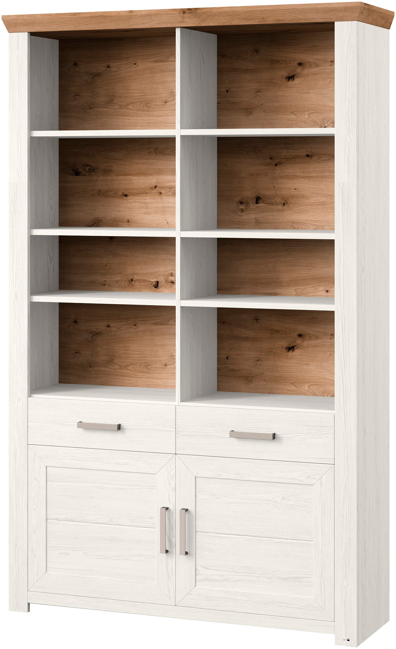 set one by Musterring Aktenregal »York«, offenes Design, wahlweise mit Beleuchtung, 3 Farben, Breite 129 cm