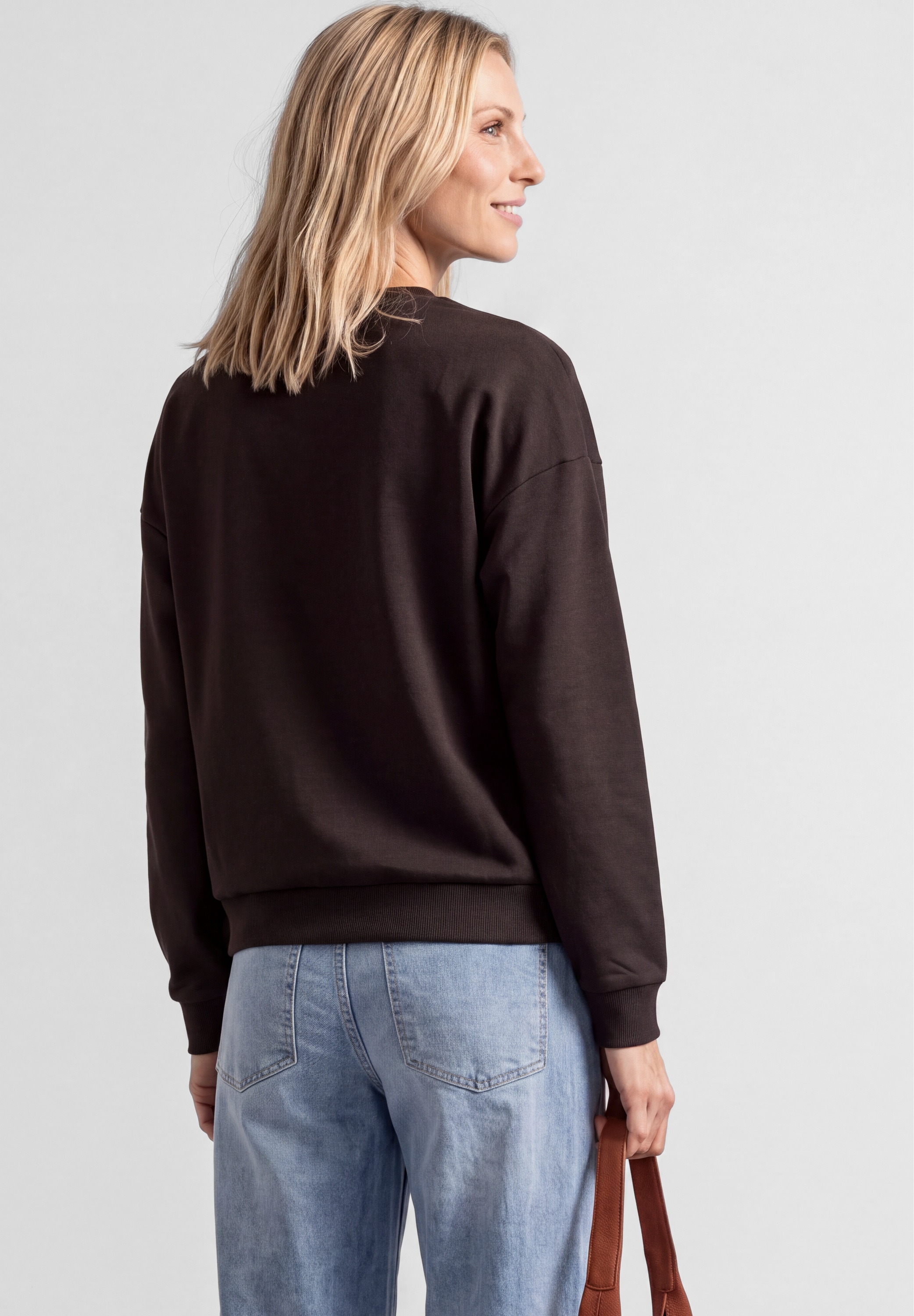 STREET ONE Langarmshirt aus softem Materialmix