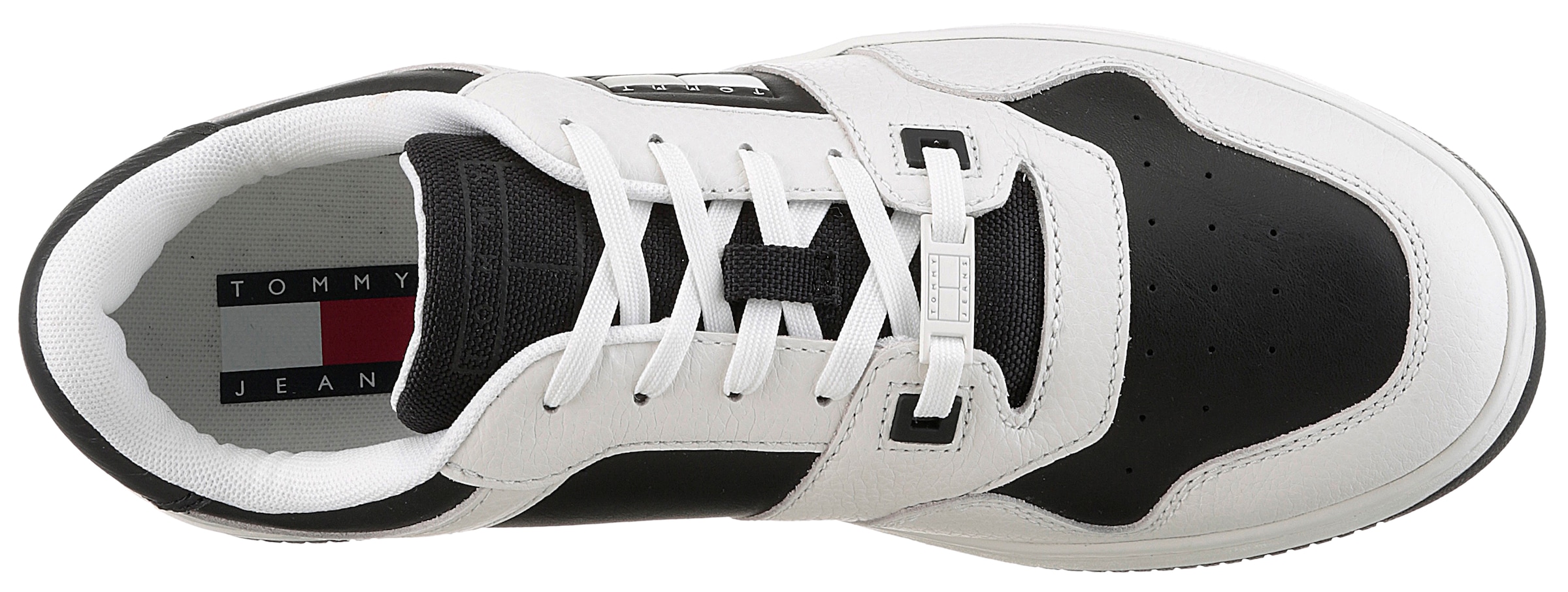 Tommy Jeans Plateausneaker »TJM RETRO BASKET CUPSOLE TUMBLE«, Freizeitschuh, Halbschuh, Schnürschuh mit gepolstertem Schaftrand