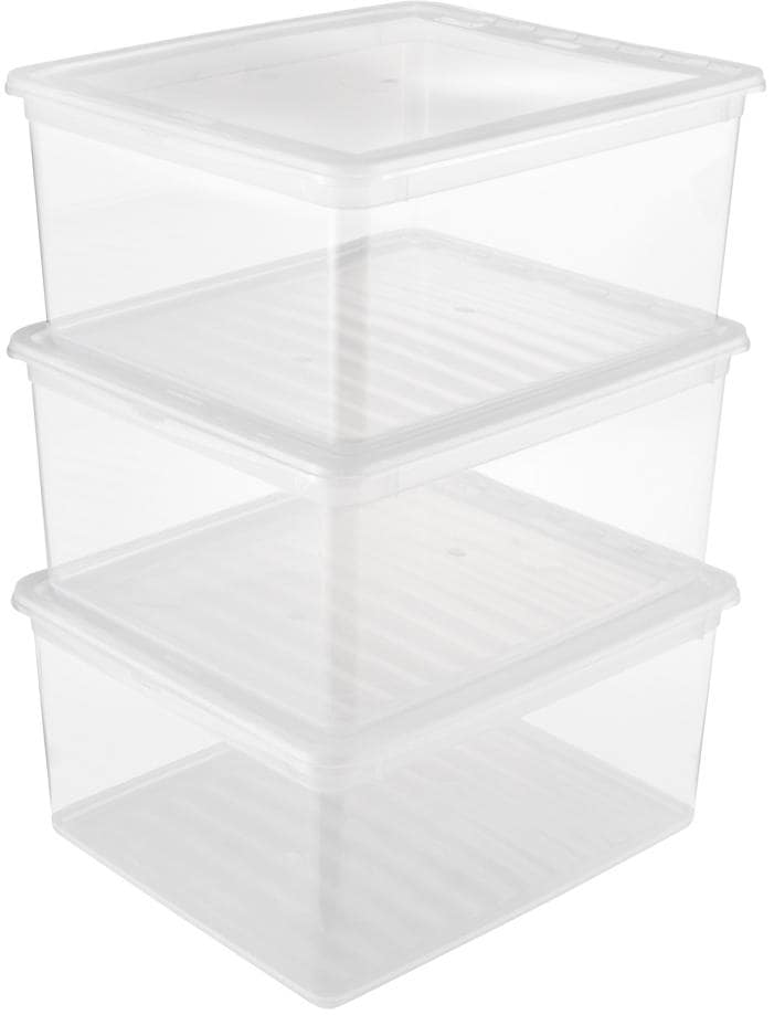 Aufbewahrungsbox »bea, clearbox mit Air Control-System«, (Set, 3 St.), 3 x 18 l,...