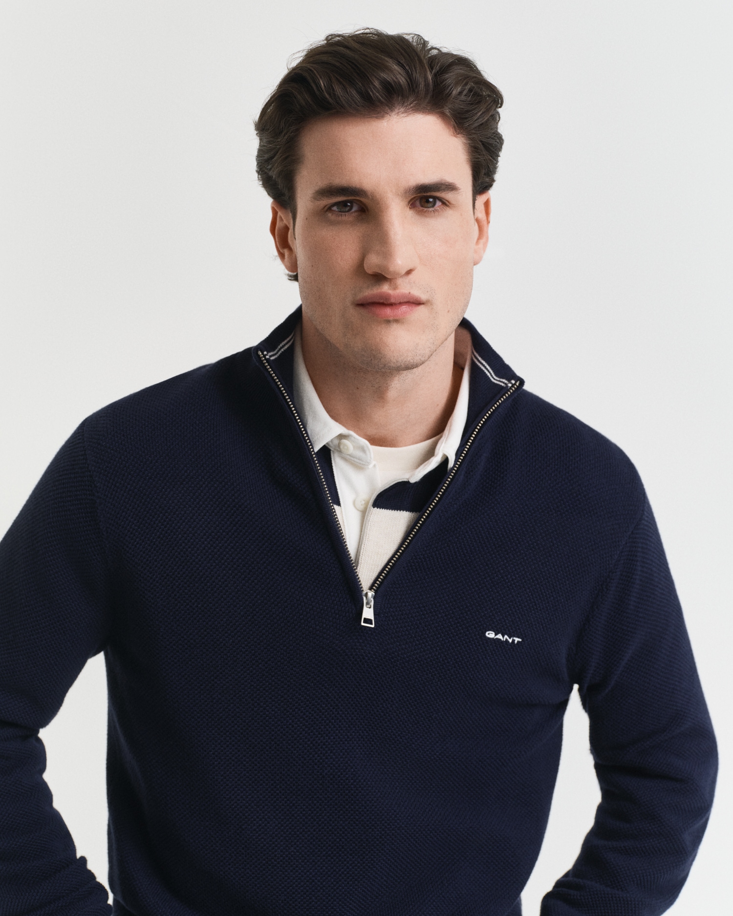 Gant Troyer »COTTON PIQUE HALF ZIP«, mit Piqué-Struktur