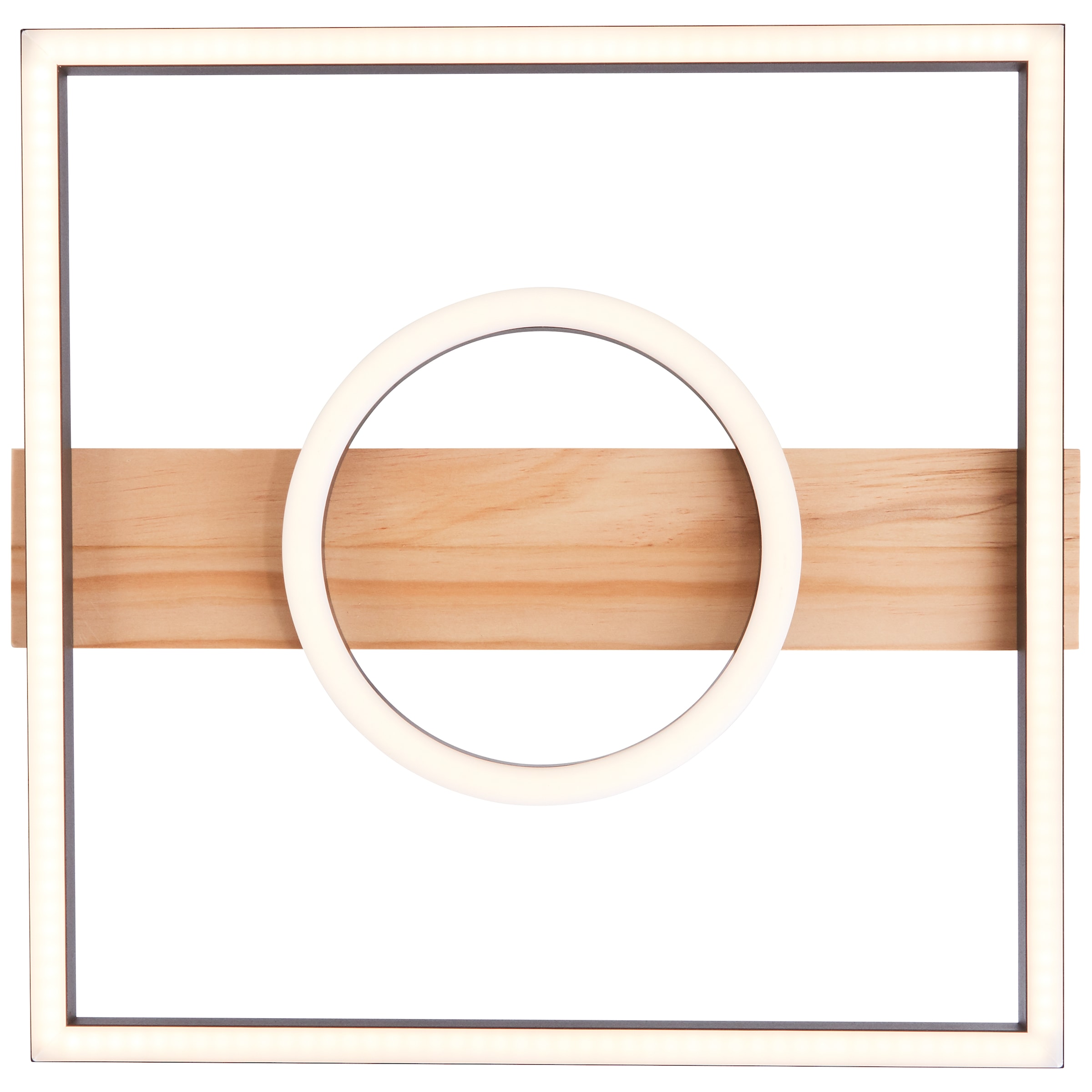 BreLight LED Deckenleuchte »Maureen«, mit Holzakzent, 40 x 42 cm, 2700 lm, 3000 K warmweiß, Holz/Metall