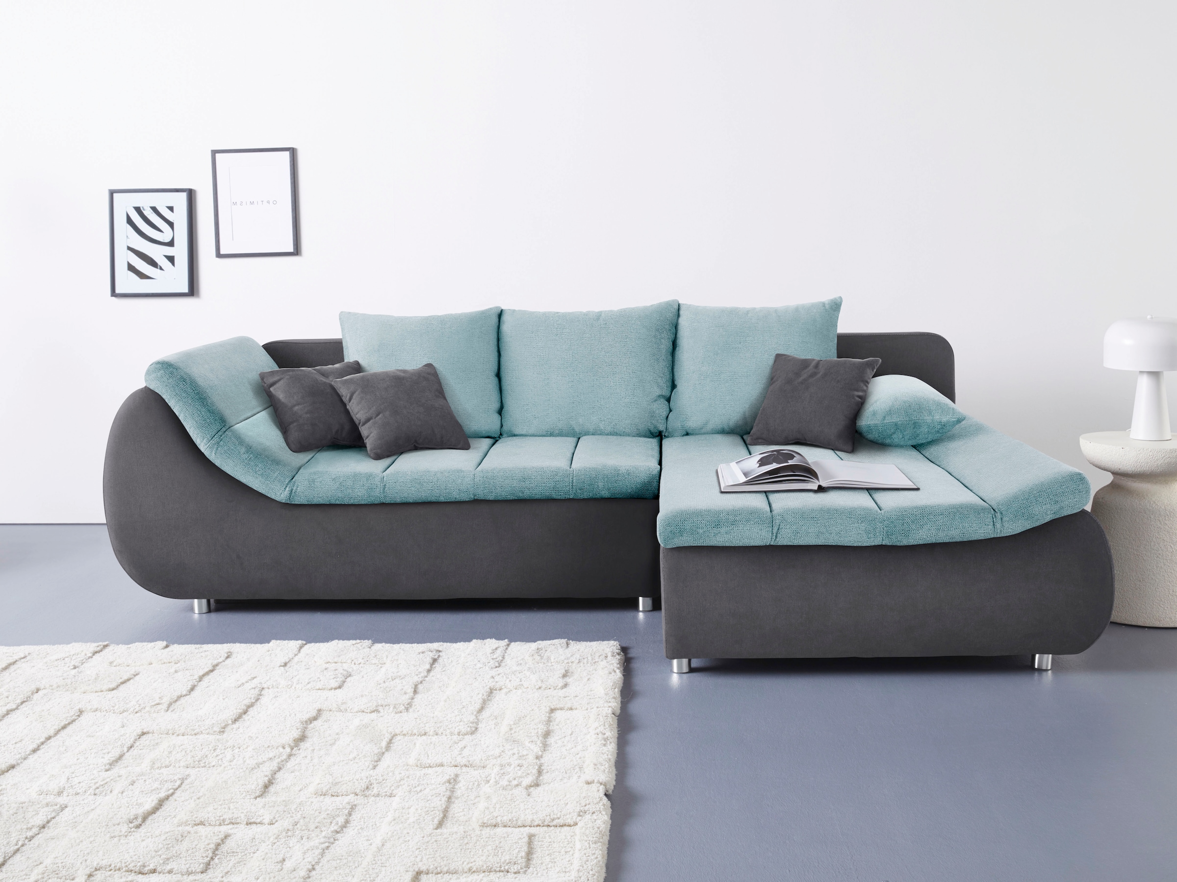 Home affaire Ecksofa "Imola, elegant und modern, aktuelle Steppung im Sitz, günstig online kaufen