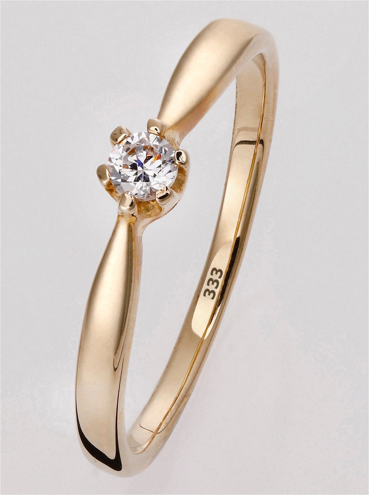 Fingerring LADY Gr. 20, gold (gelbgold 375), Fingerringe, Damen, 20, Gold Metall, Gold, Metall, Fingerring