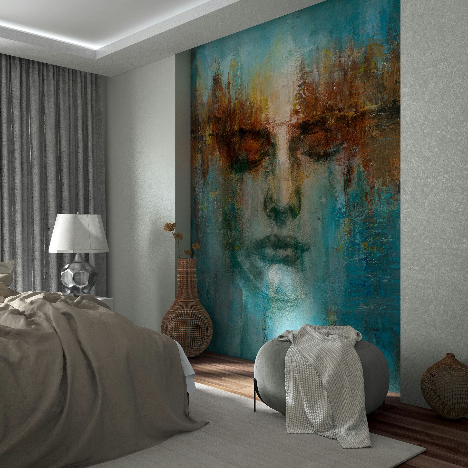Marburg Fototapete "Tapete Natural Faces" Motiv geprägt moderne Vliestapete für Wohnzimmer Schlafzimmer Küche