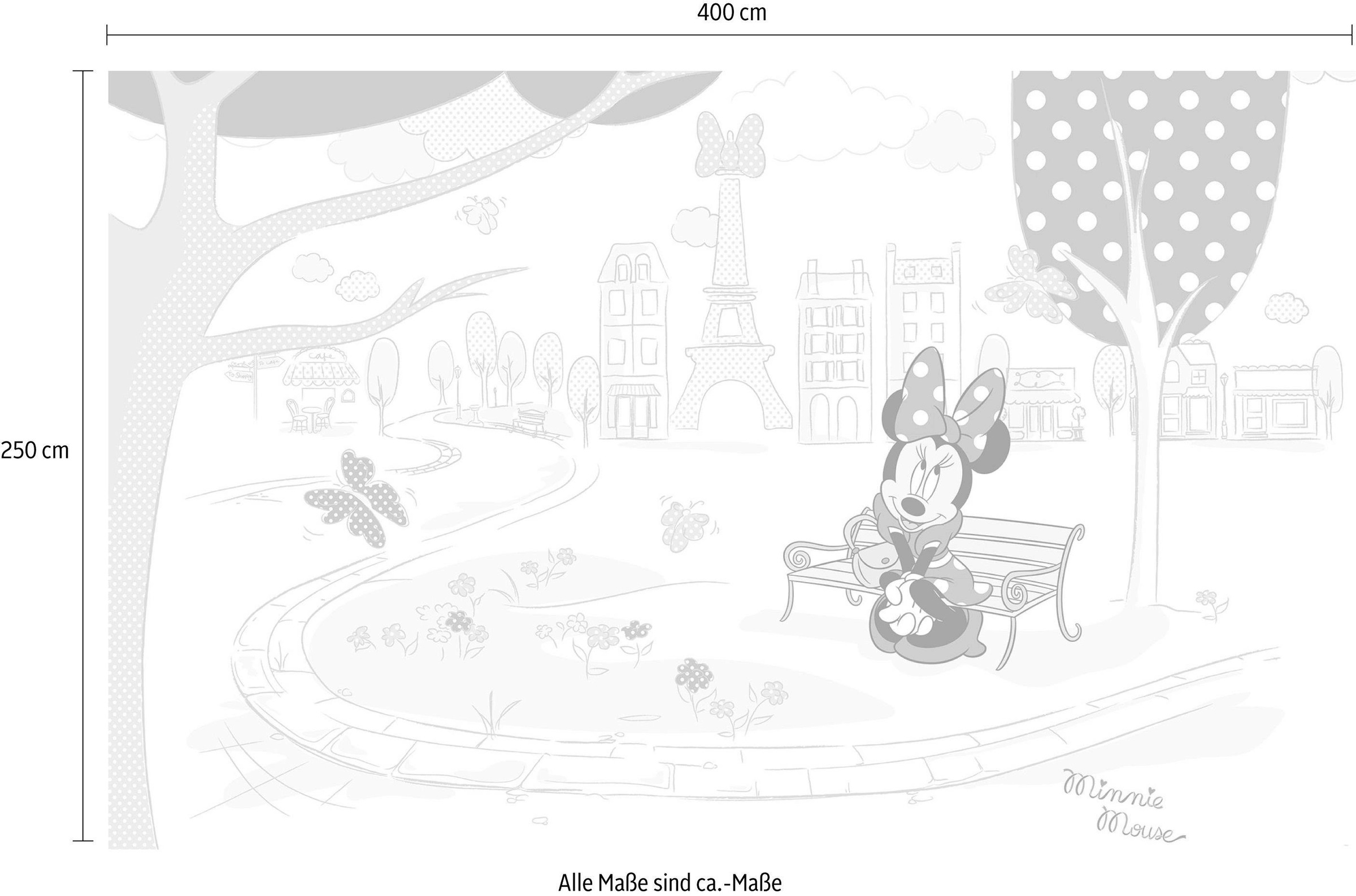 Komar Vliestapete »Digitaldruck Vlies -  Minnie in Paris - Größe 400 x 250 cm« bedruckt glatt Wohnzimmer, Schlafzimmer
