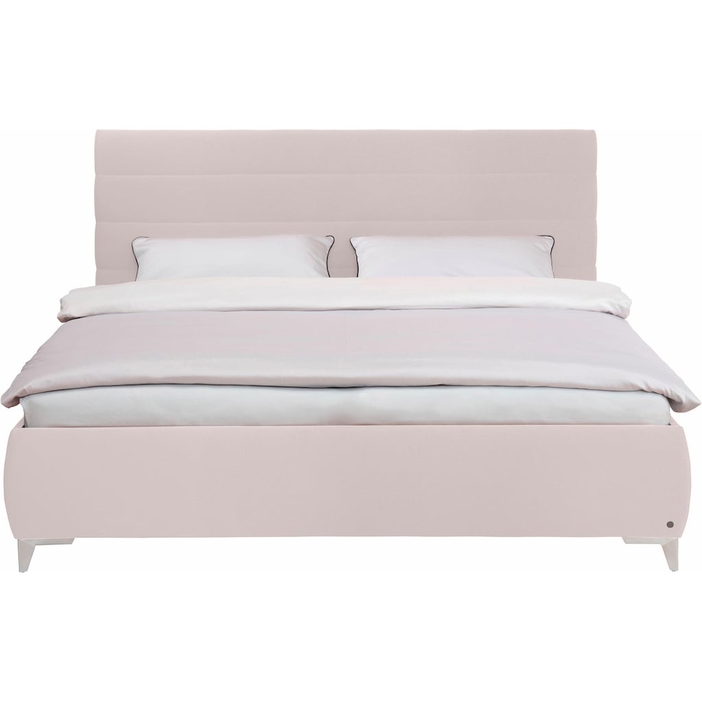 TOM TAILOR HOME Polsterbett »SOFT LINES BED«, mit geschwungenem Kopfteil mit horizontaler Steppung, ohne Print