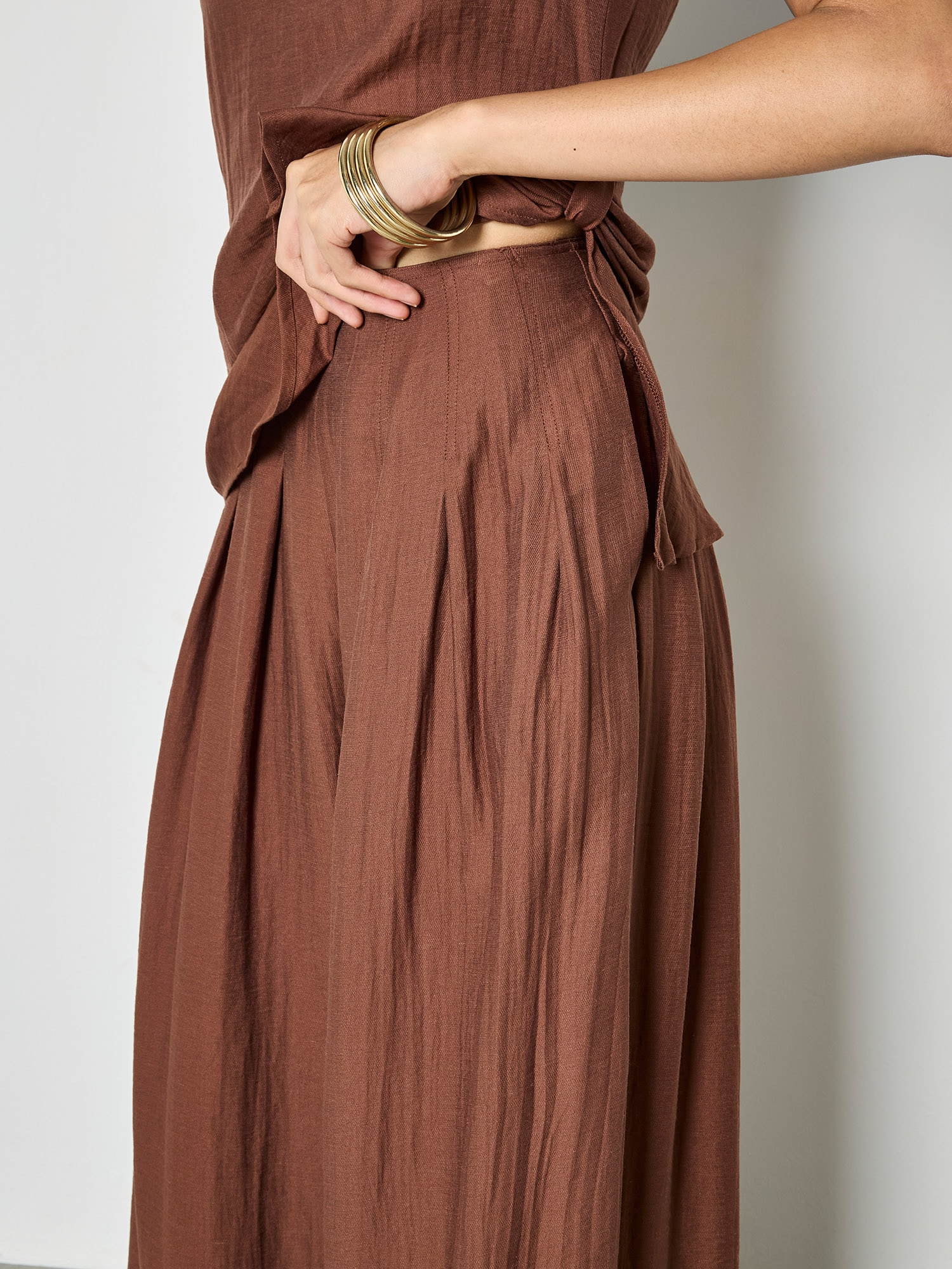 Apricot Palazzohose »Weite Hose aus strukturiertem Twill«  mit Plissee