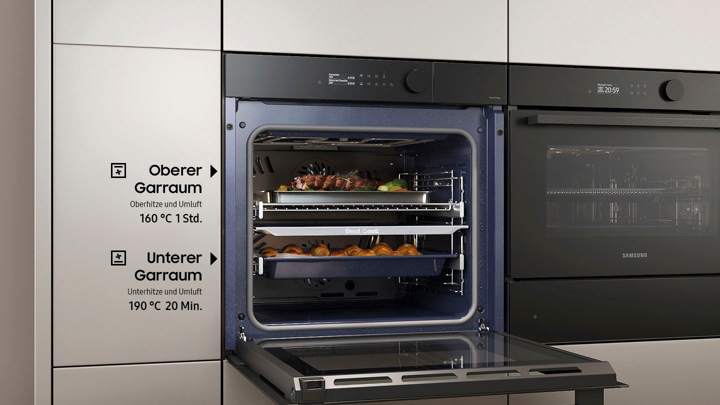 Samsung Einbaubackofen Serie 4 »NV7B45502AK/U1«, Pyrolyse-Selbstreinigung, Dual Cook Flex