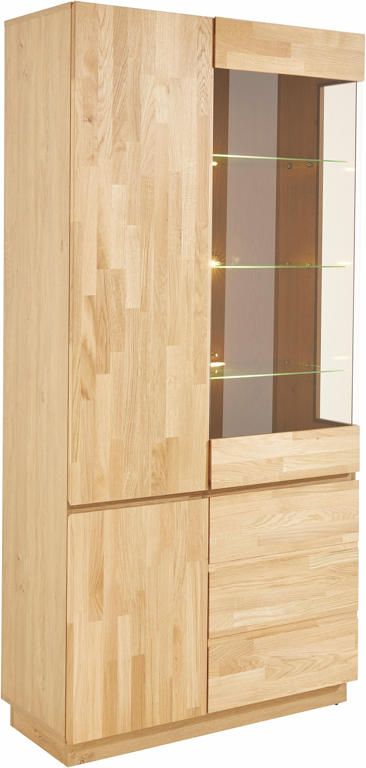 Vitrine, Höhe 184 cm, teilmassiv, FSC®-zertifiziert