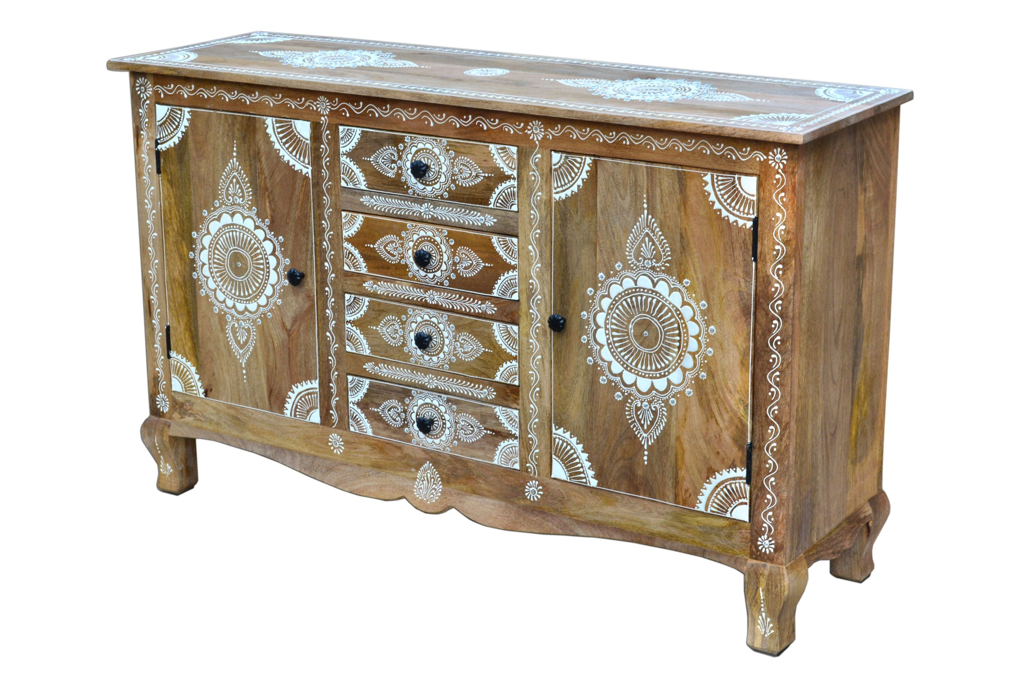 Home affaire Sideboard "Gullaba", Kommode, Hand bemalt, Breite 140 cm günstig online kaufen