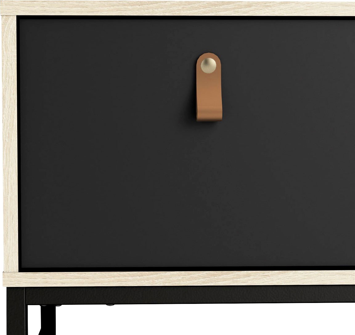 Home affaire TV-Board »Stubbe«, 3 Schubladen, Ledergriffe für die größte Schublade, Breite 117,2 cm