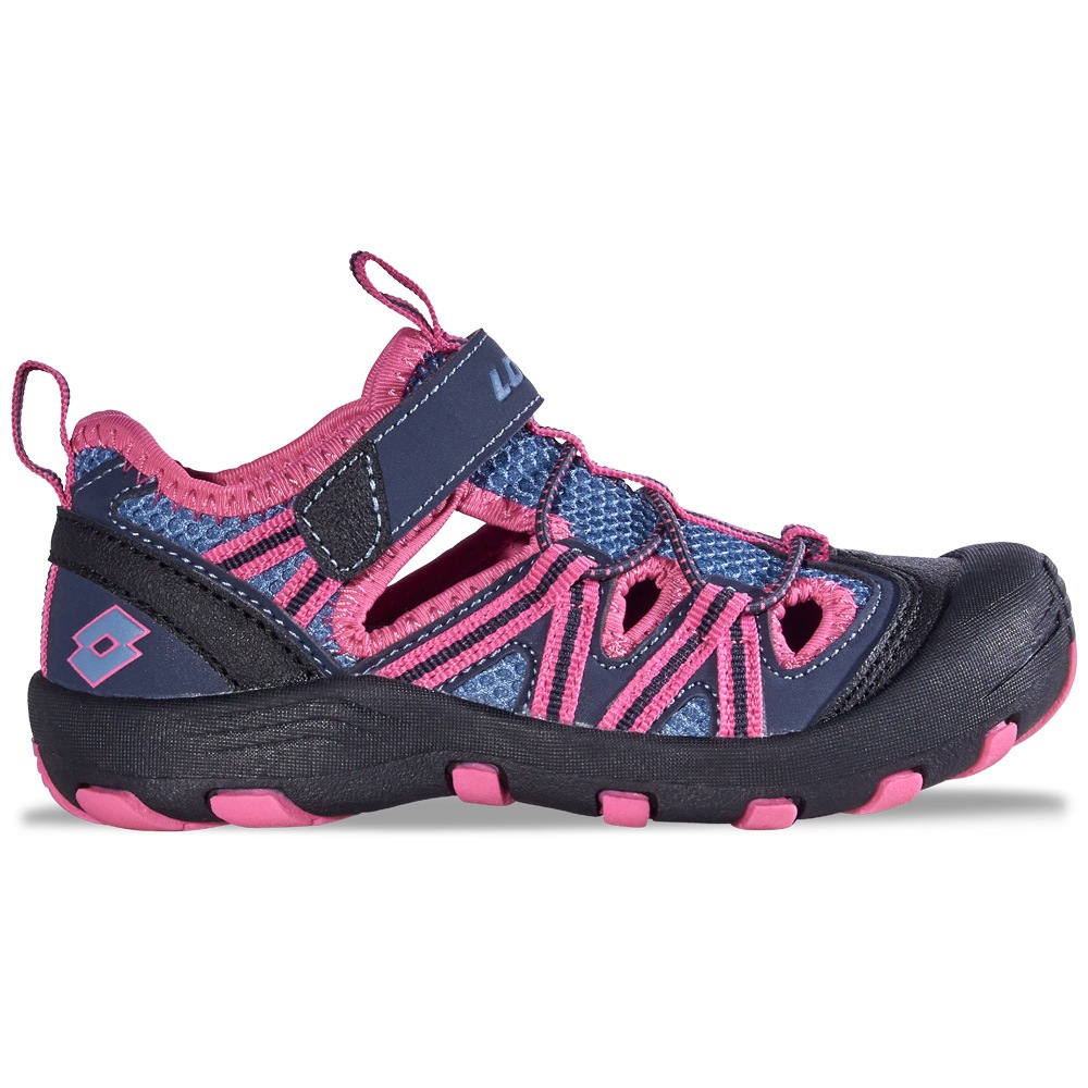 Outdoorsandale LOTTO, Kinder, Gr. 25, navy, leuchtendespink, Kunstfaser, Synthetik, mehrfarbig, Schuhe Outdoorsandale, - in kinderfußgerechter Passform