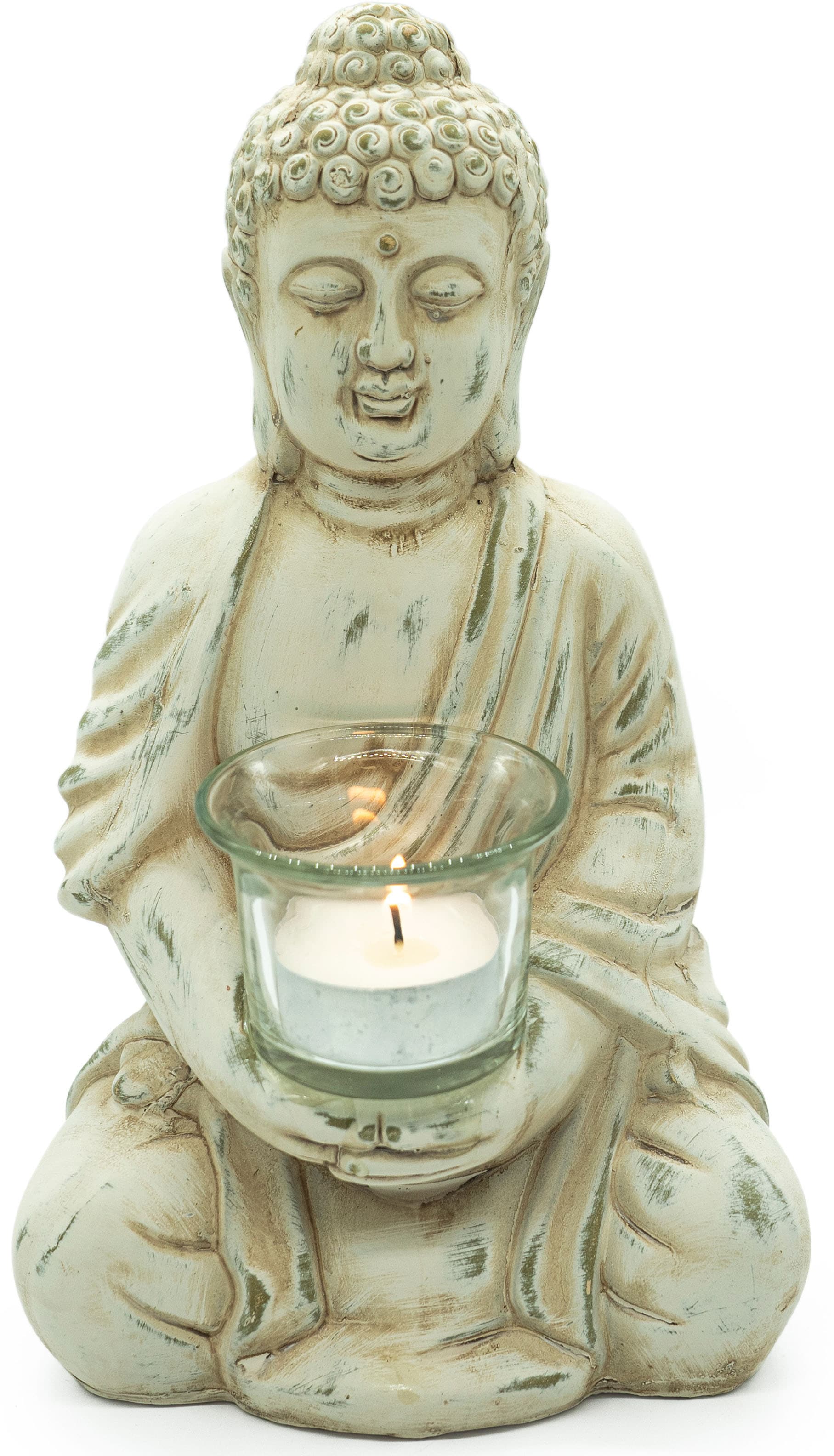 NOOR LIVING Teelichthalter "Buddha" aus Terrakotta, Höhe ca. 24 cm günstig online kaufen