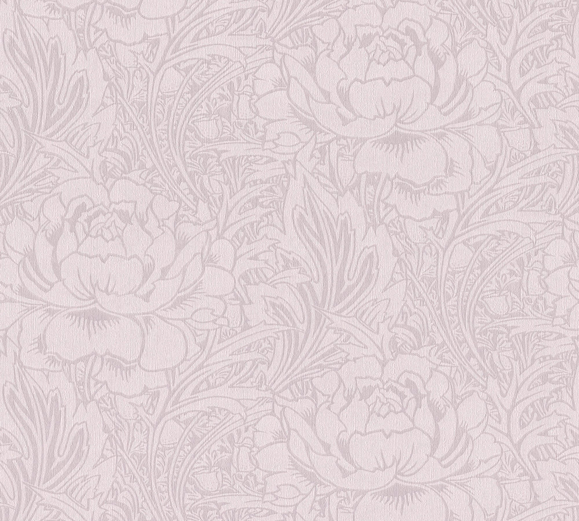living walls Vliestapete "Mata Hari" floral geblümt natürlich leicht strukturiert Florale Tapete Blumen Tapeten Wohnzimmer Schlafzimmer Küche Anthrazit
