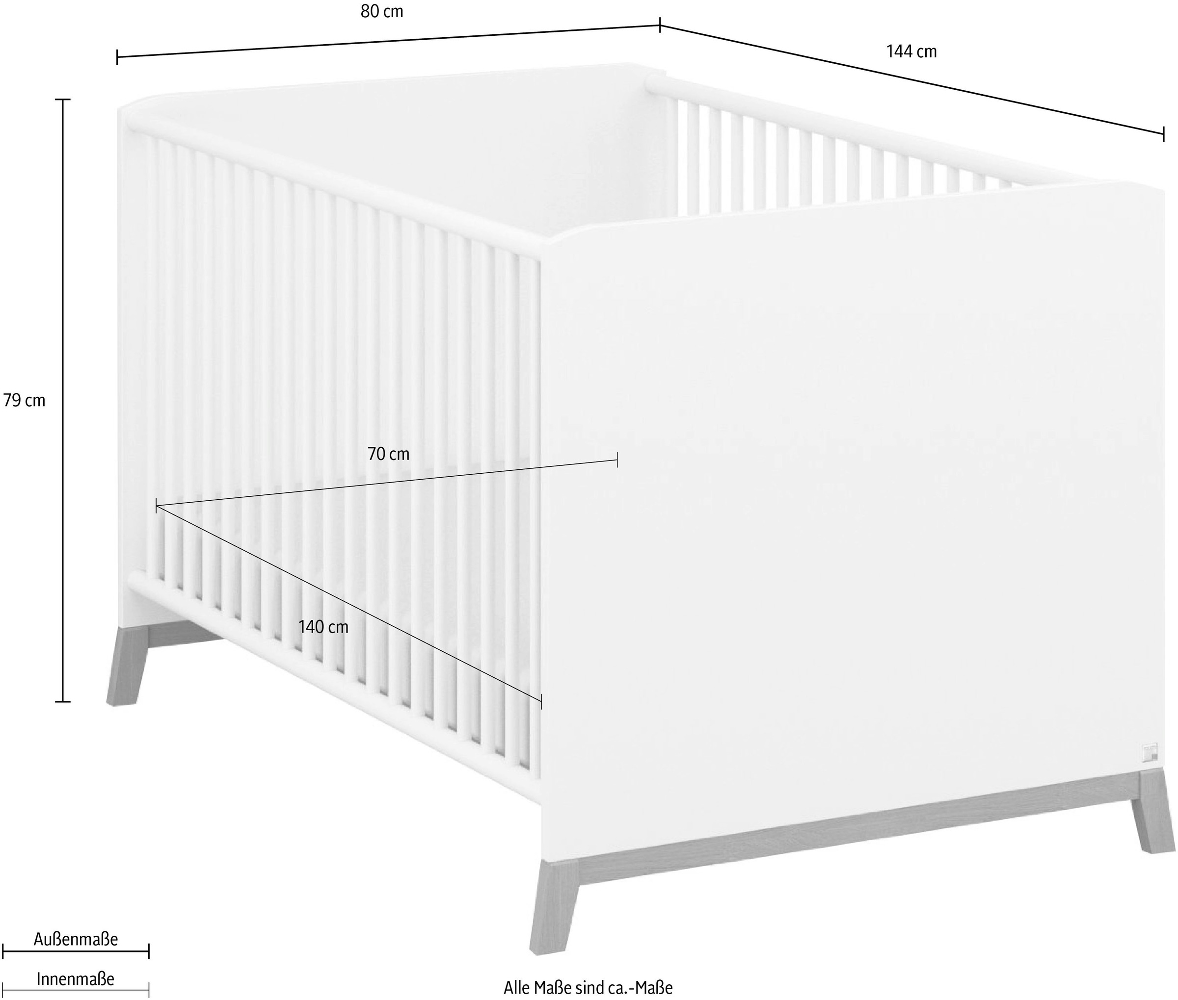 rauch Babybett »Carlsson«, mit Schlupfsprossen