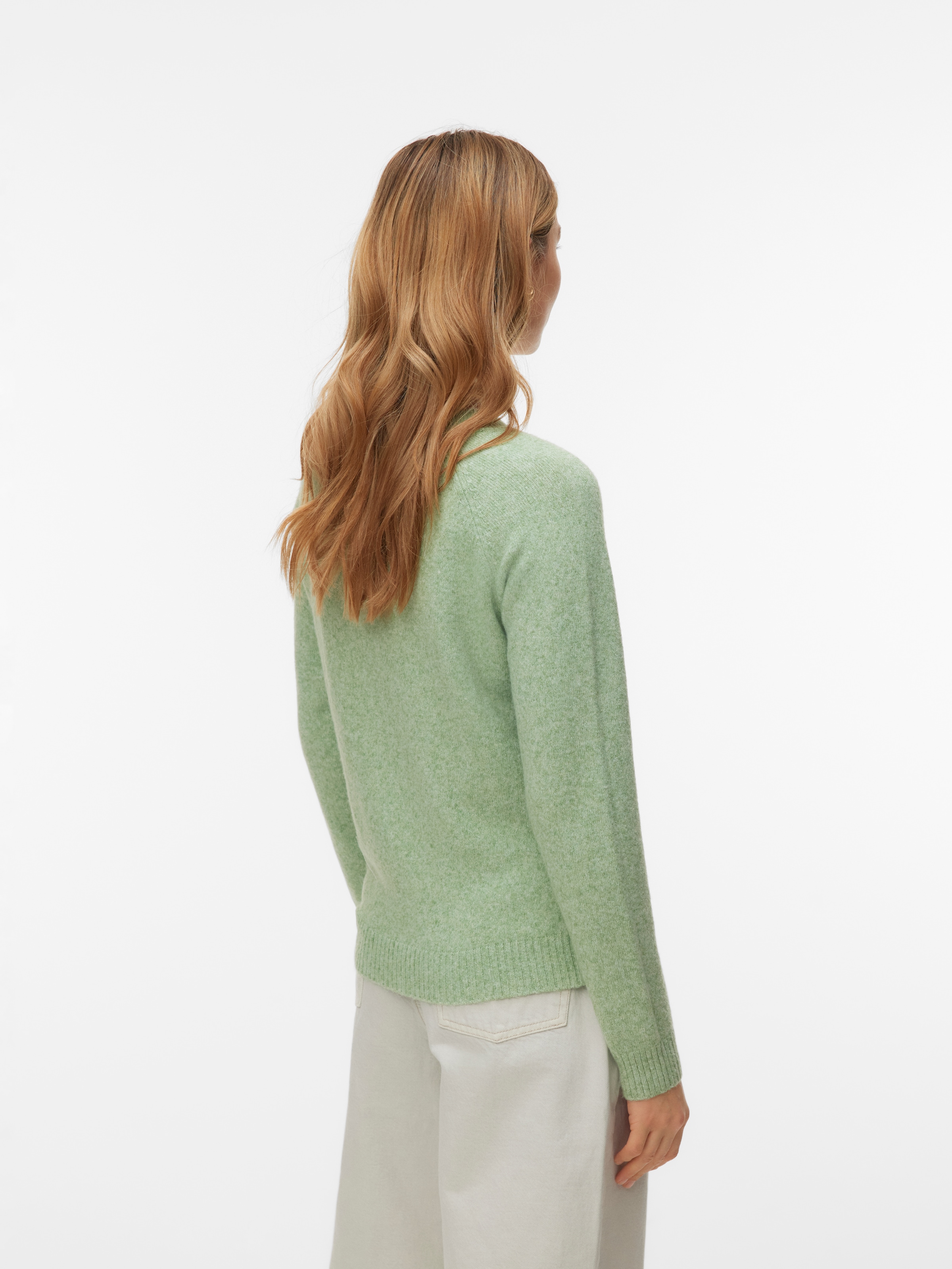 Vero Moda Rundhalspullover »VMDOFFY LS O-NECK BLOUSE GA NOOS« Materialmix, regular fit