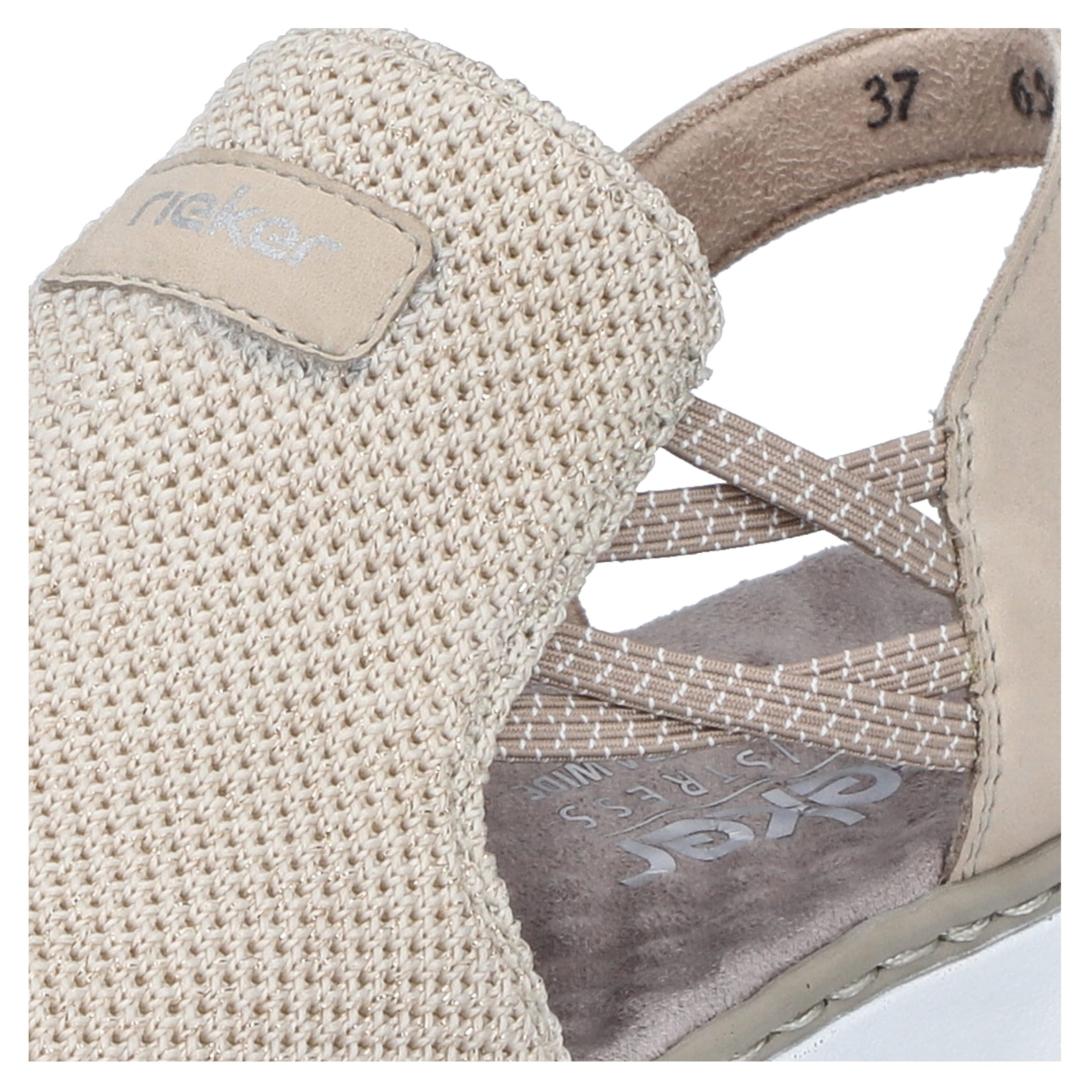 Rieker Plateausandale »vegan«, Sommerschuh, Sandalette, Keilabsatz, mit genoppter Innensohle