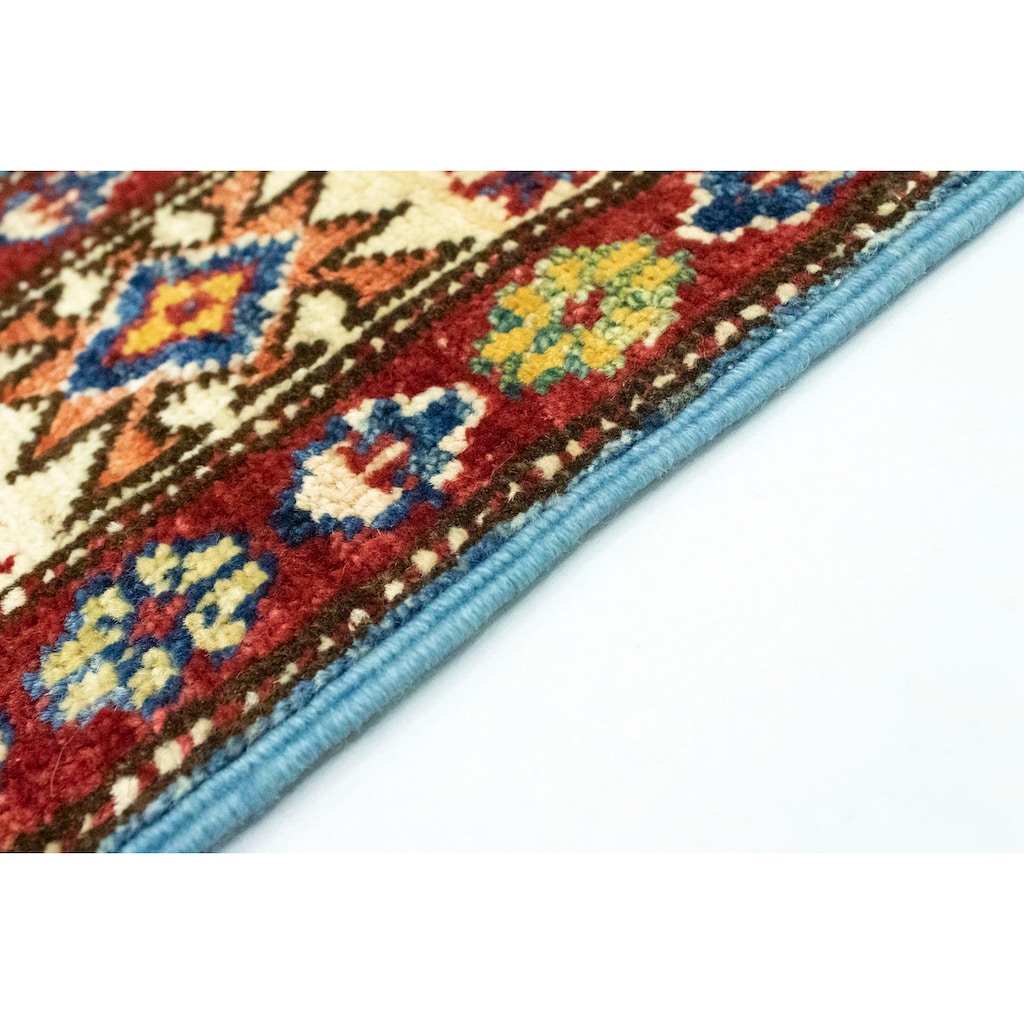 morgenland Wollteppich »Kazak Teppich handgeknüpft blau«, rechteckig