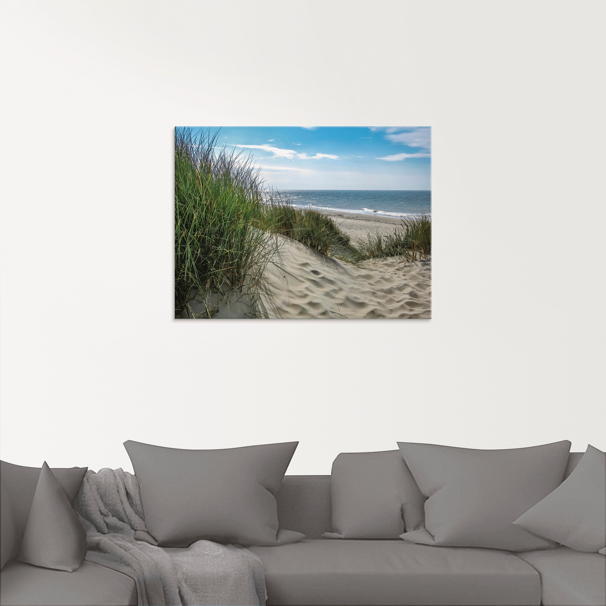Artland Glasbild "Dünenlandschaft im Sommer an der Nordsee" Strand 1 Stk. t günstig online kaufen