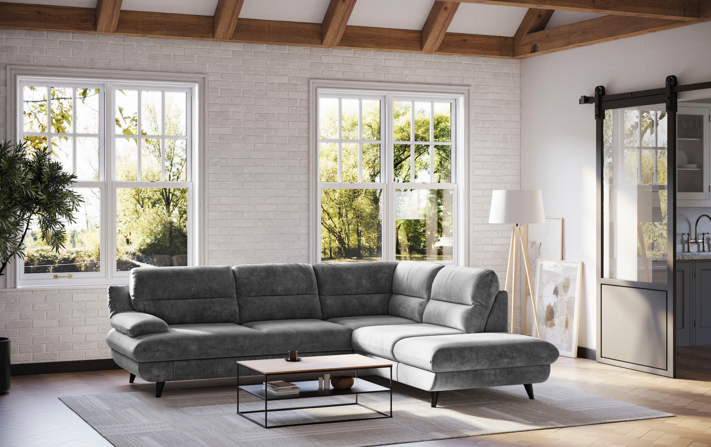 OTTO home Ecksofa "Pike L-Form, B: 266 cm" optional Schlaffunktion & Bettkasten