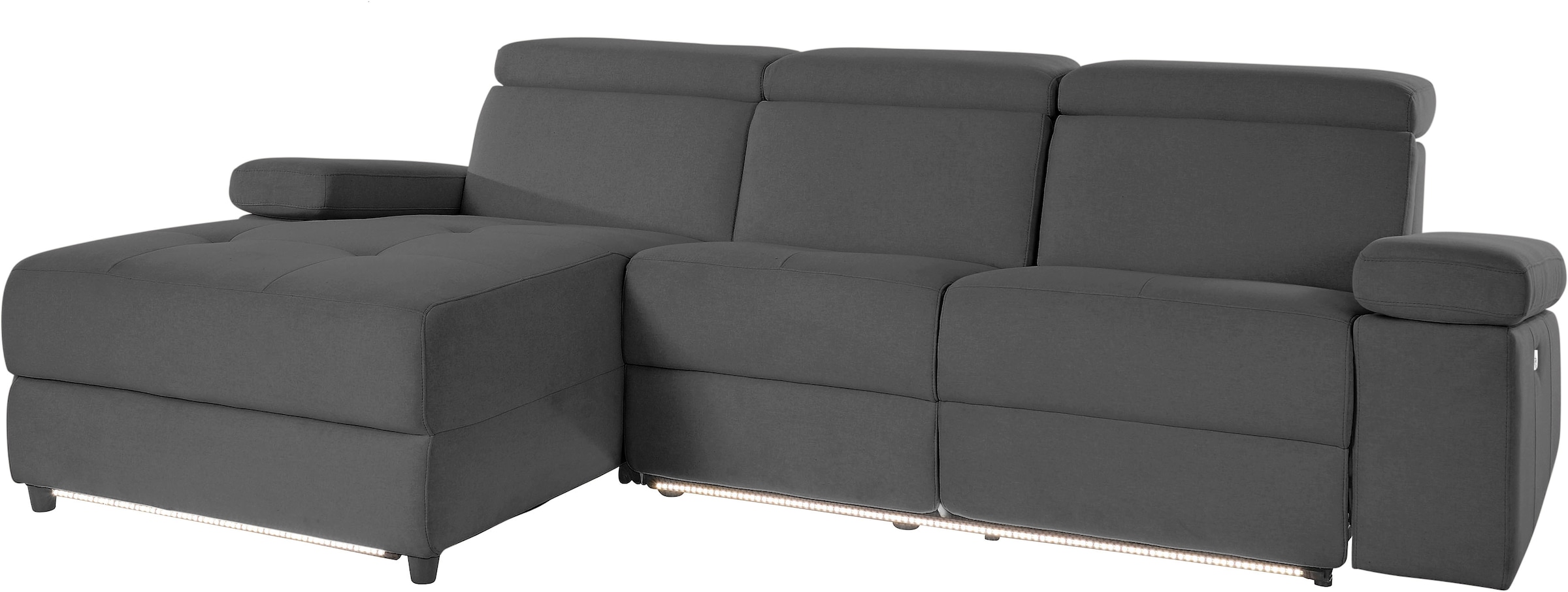 Places of Style Ecksofa »Kilado, L-Form,«, mit Relaxfunktion, verstellbarer Armlehne, Kopfteilverstellung