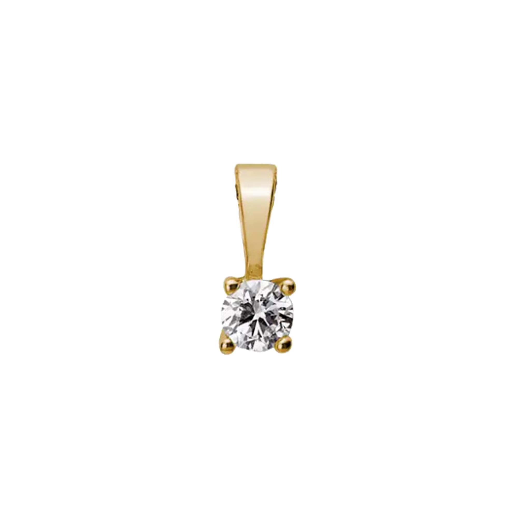 LYOMI Kette mit Anhänger »585/- Gelbgold 1 synth. Diam. 0,10 ct.«