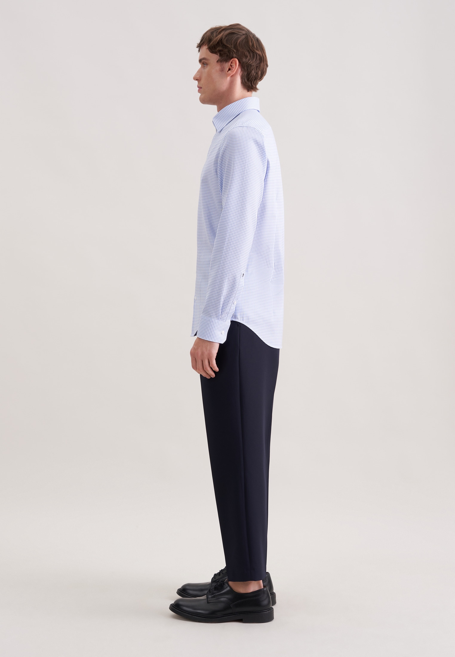 seidensticker Businesshemd »Schwarze Rose« Slim 1/1 Covered-Button-Down-Kragen Karo