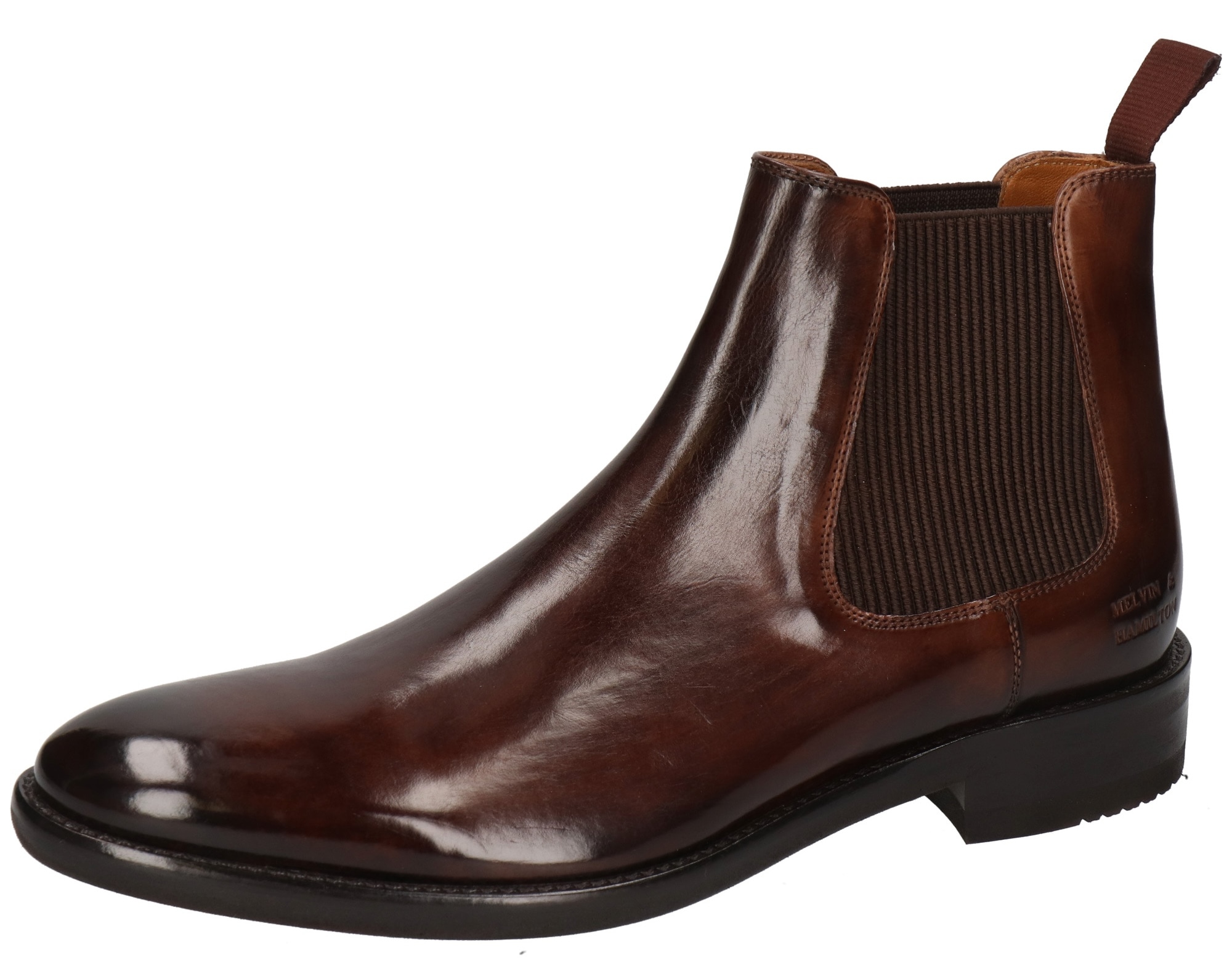 Melvin & Hamilton Chelseaboots »Clint 7 - vegetabil gegerbt«, Business Schuh, Anzugschuh, Stiefelette mit Blockabsatz