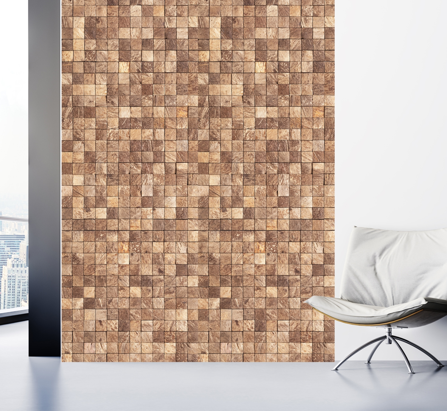 queence Fototapete "Steinoptik Mosaik" Motiv bedruckt glatt Wandpaneele, selbstklebend, Tapete, Sticker, Wanddeko, XXL-Fotomotiv