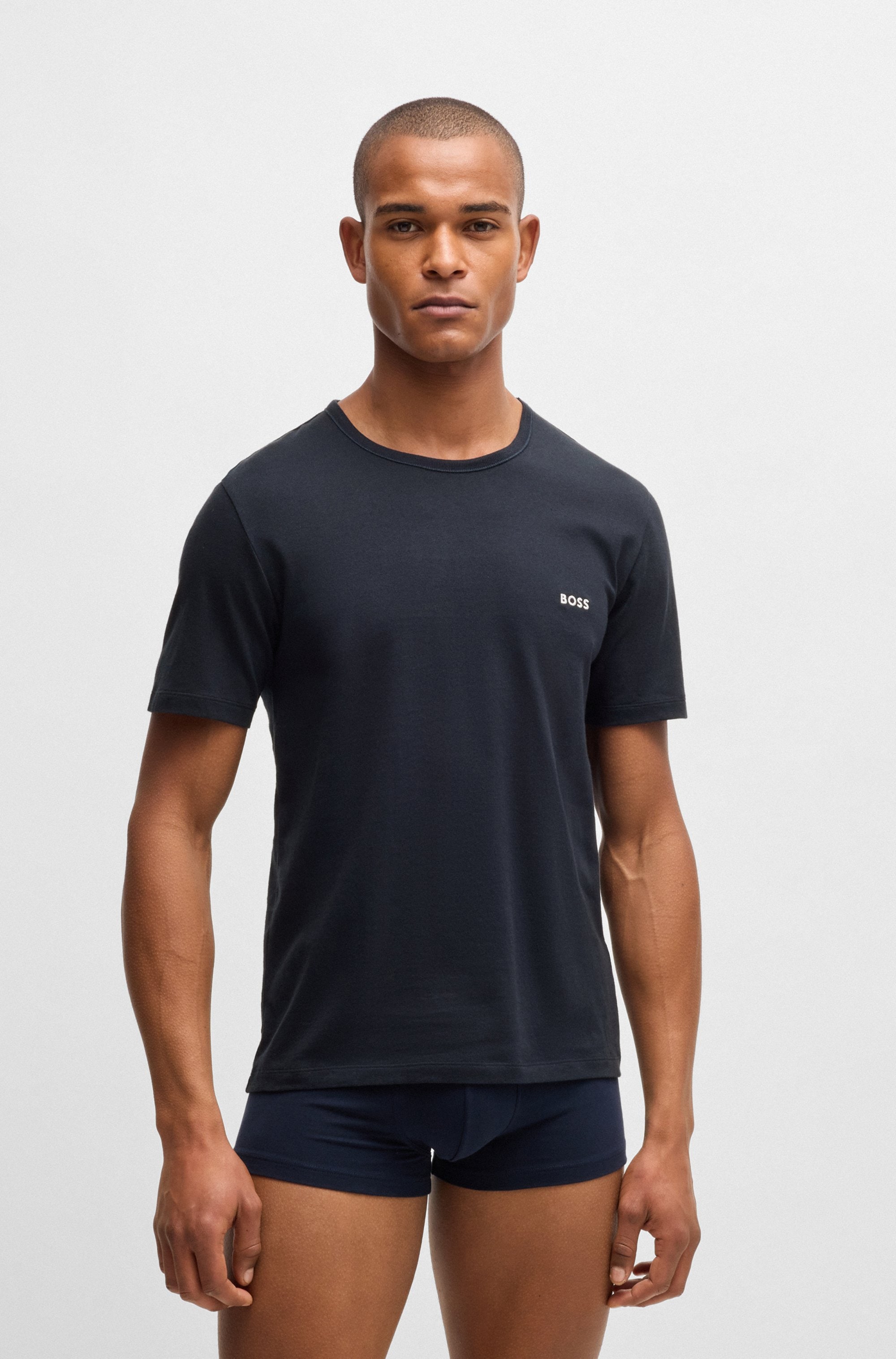 BOSS T-Shirt »TShirtRN 3P Classic«, (Packung, 3 tlg.), mit BOSS Stickerei