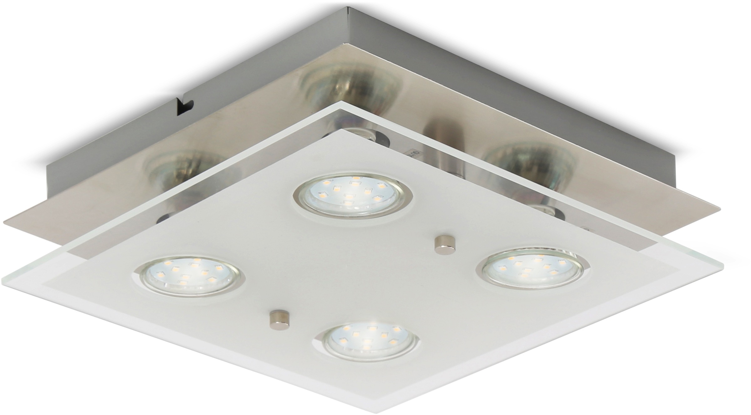 B.K.Licht LED Deckenleuchte »Dorado«, 4 flammig, Leuchtmittel GU10 | LED wechselbar, LED Deckenlampe, eckig, Spot, Schlaf-, Wohnzimmer, inkl. 3W