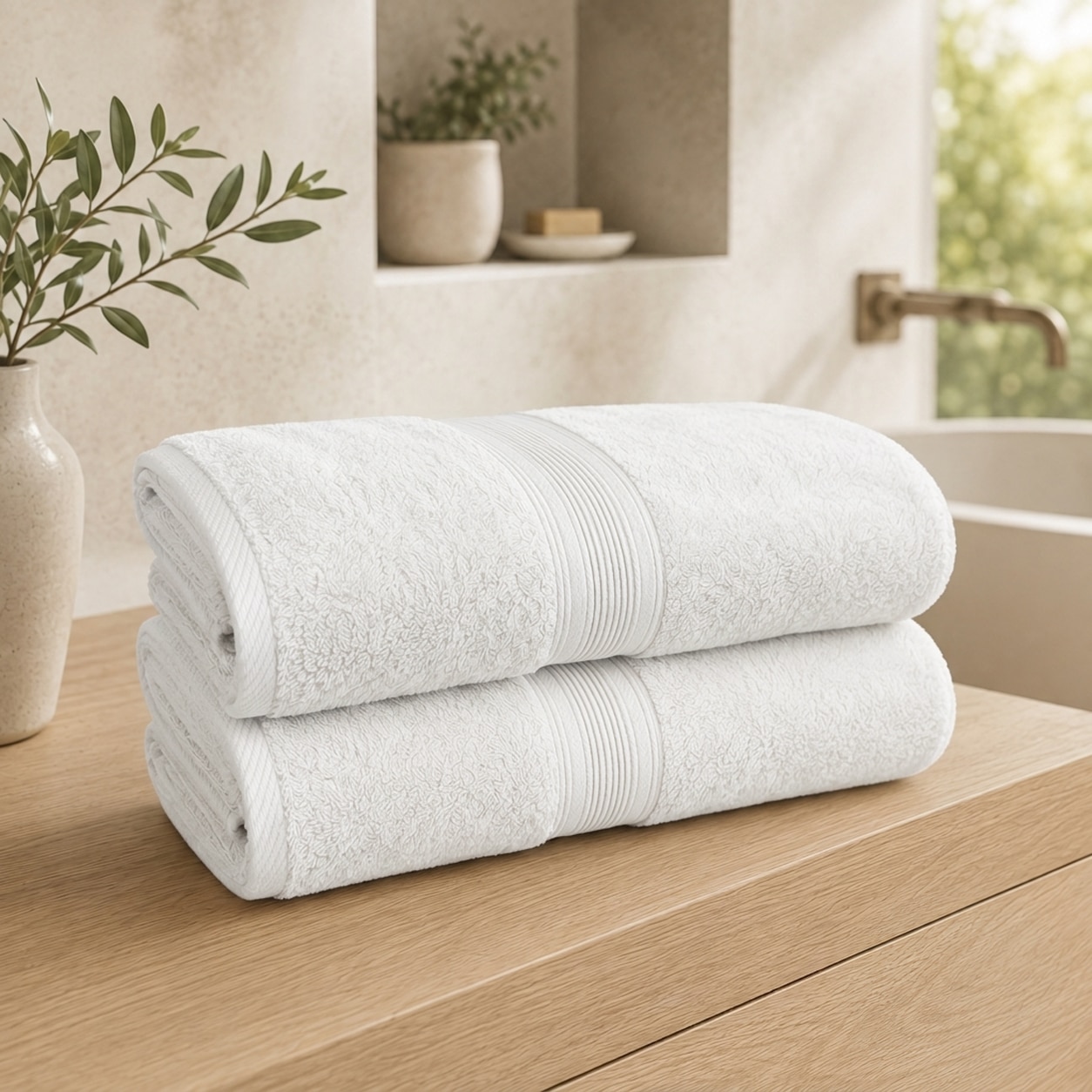 OTTO home Badetücher »Finnja, 2 Premium Duschtücher, 550 gr/m², 70x140cm« 100% Baumwolle, unifarben, schwer & flauschig, 5 Jahre Garantie