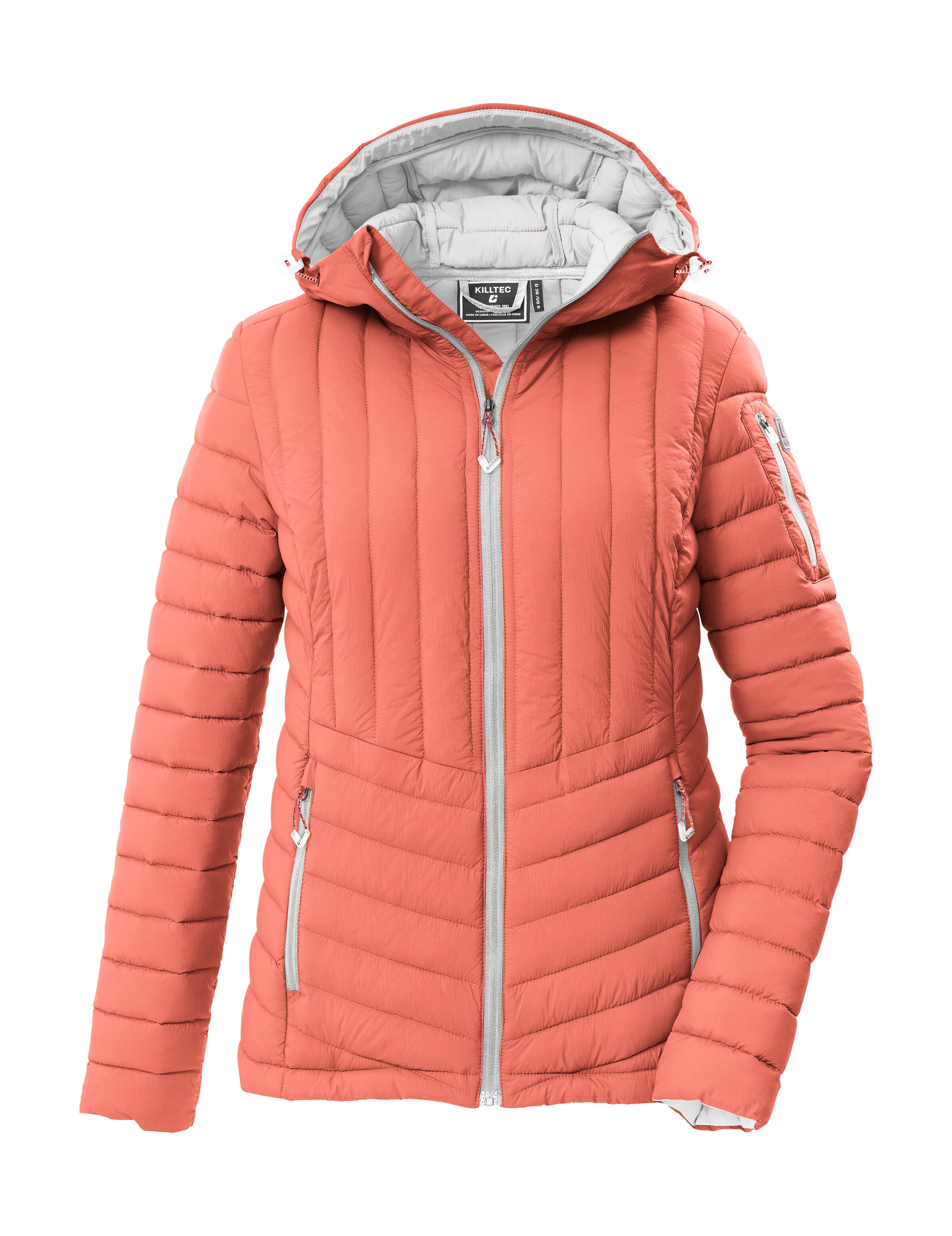 Steppjacke KILLTEC "KOS 75 WMN QLTD JCKT", Damen, Gr. 40, coral, Obermaterial: 100% Polyamid;Futter: 100% Polyamid;Füllung: 100% Polyester, Jacken Steppjacke, Leicht, atmungsaktiv, winddicht, wasserabweisend, packbar