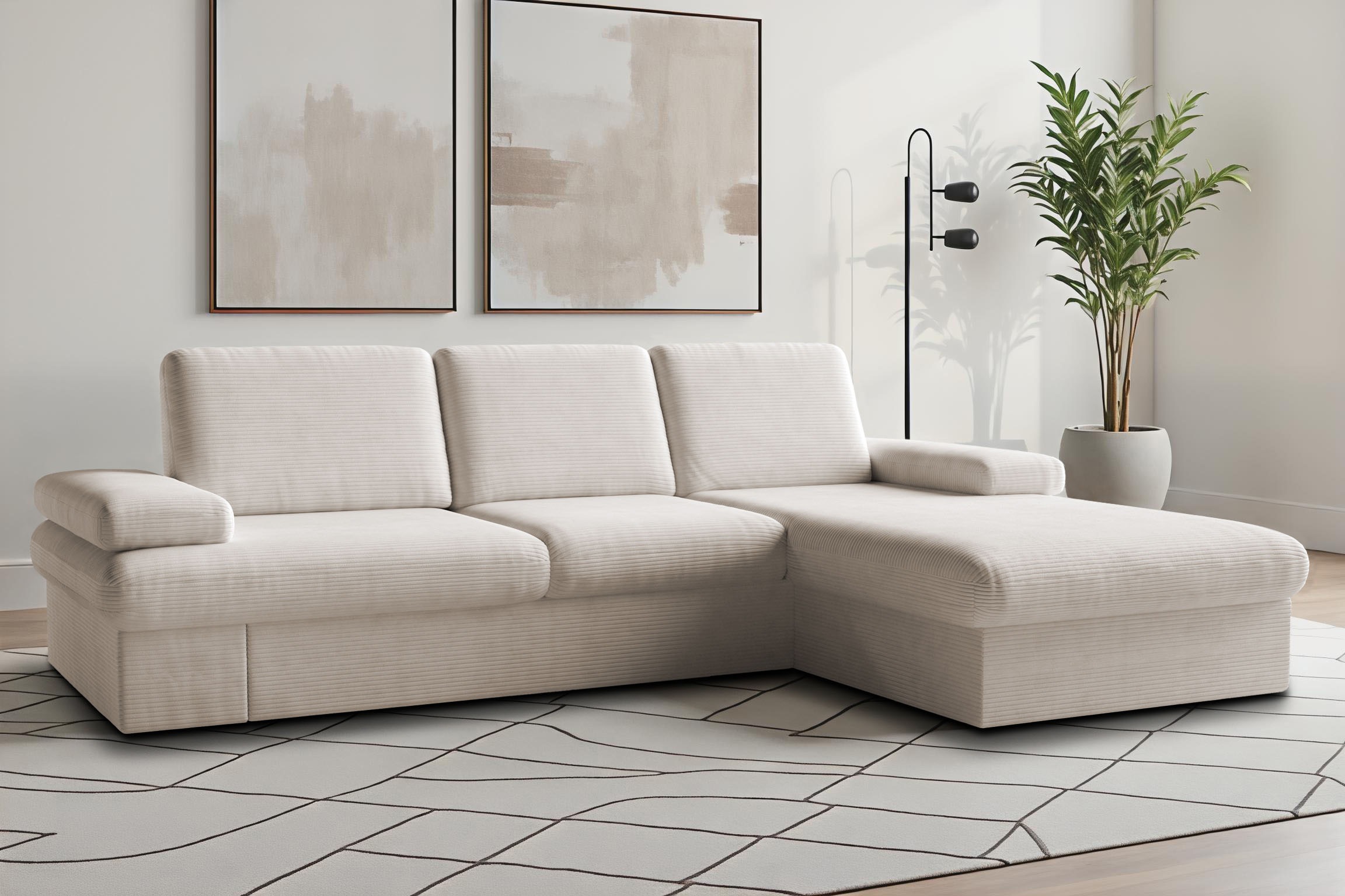 sit&more Ecksofa "Moreno L-Form, B: 247 cm" mit Armteilverstellung, optional Schlaffunktion